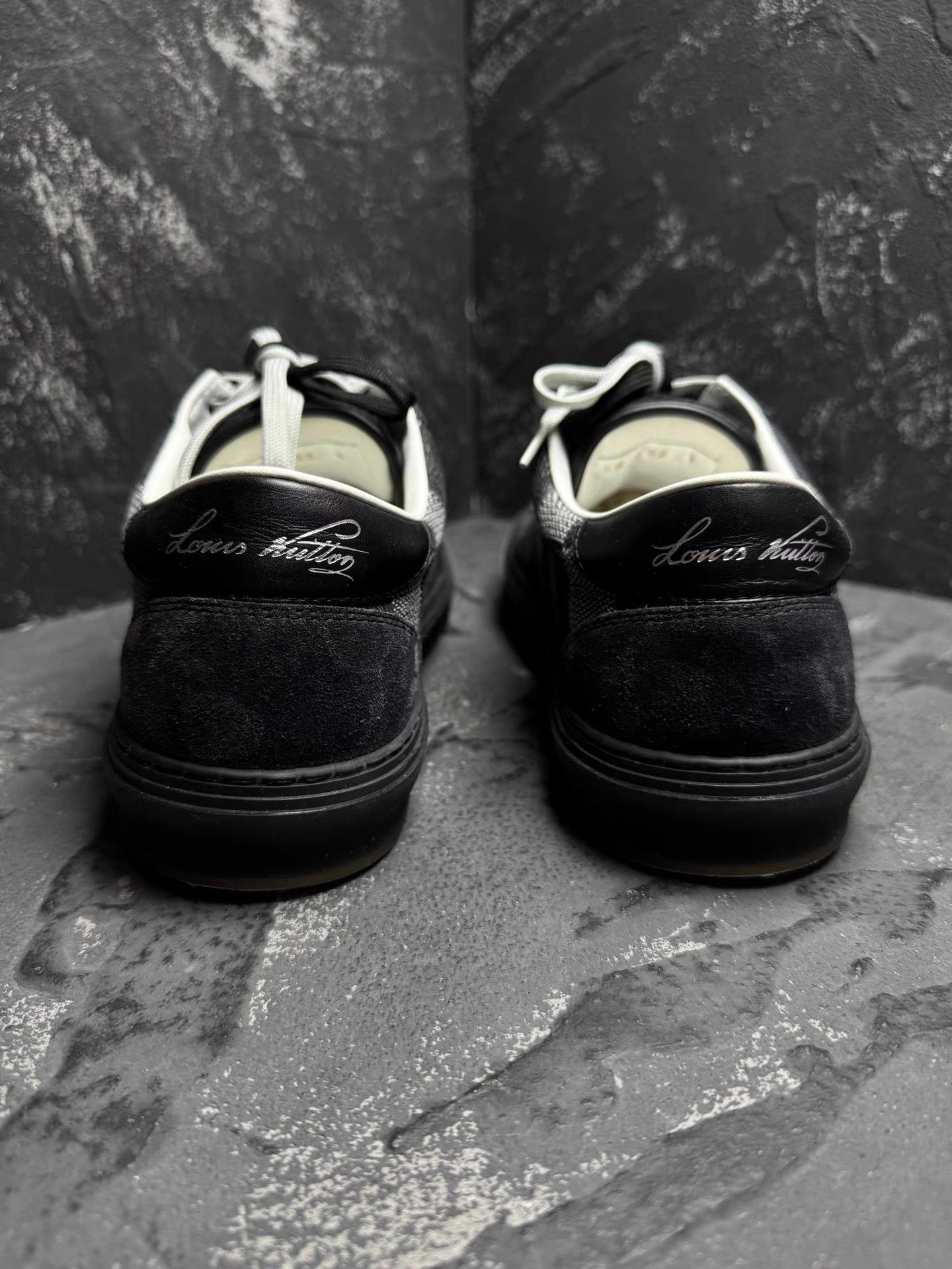 Louis Vuitton LV Ollie Black & White Checkerboard Sneakers Q10 Size US 8.5 / EU 41-42 - 6 Thumbnail