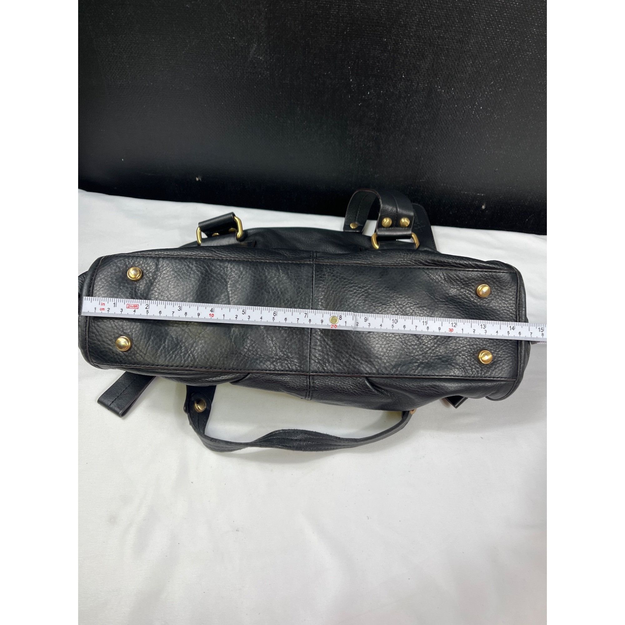 Designer B. Makowsky Womens Black Leather Handbag With Gold Tone Hard Size ONE SIZE - 16 Thumbnail