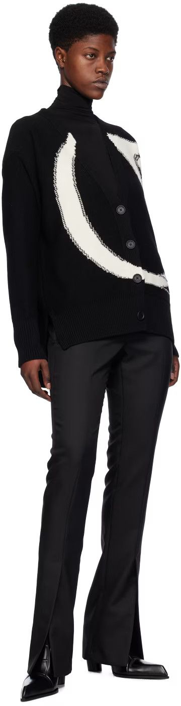 Off-White o1s22i1n0824 Maxi OW Logo Cardigan in Black/White Size M / US 6-8 / IT 42-44 - 5 Thumbnail