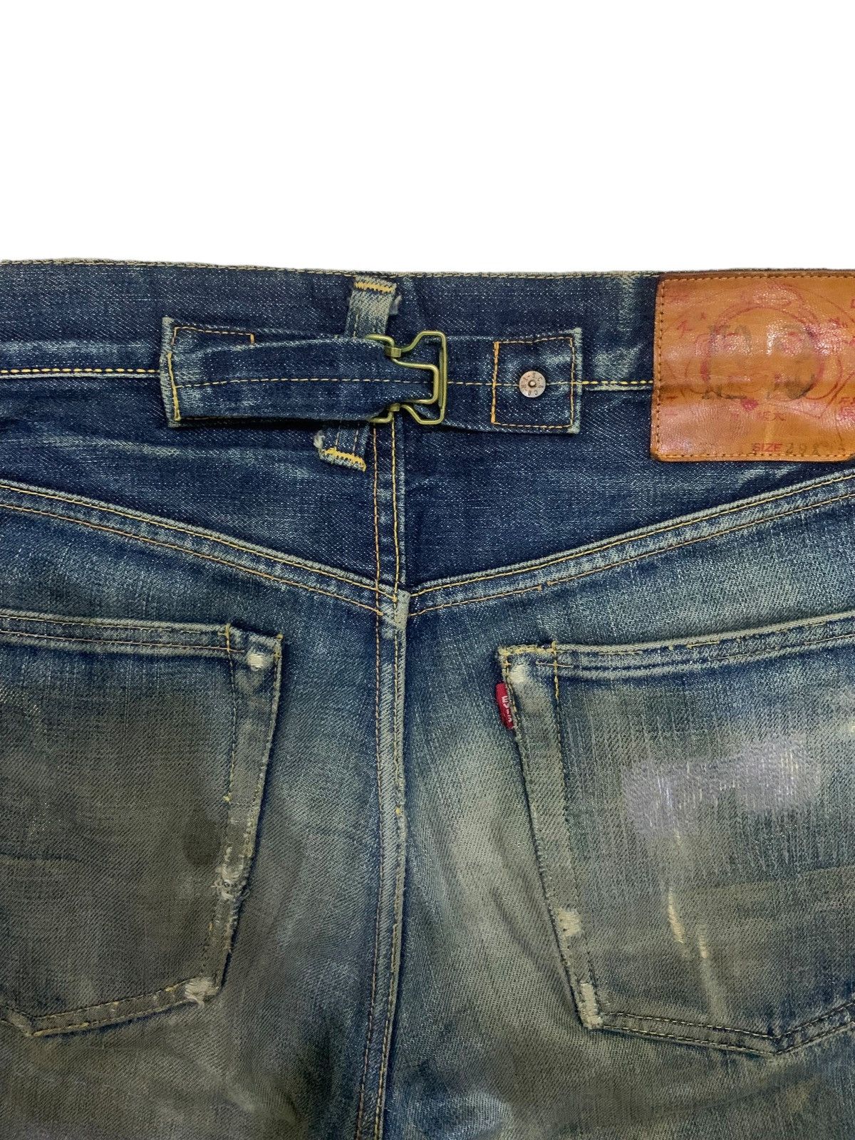 DENIM TEARS × Evisu × Who Decides War Vintage Evis ButtonFly Buckle Waist Jeans Size US 30 / EU 46 - 11 Thumbnail