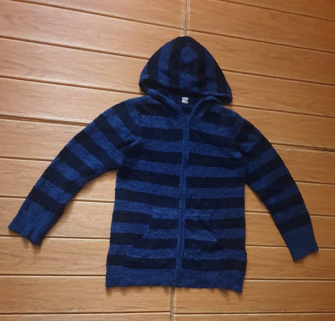 Uniqlo Uniqlo stripe blue black Fleece Hoodie Sweater Size M / US 6-8 / IT 42-44 - 5 Thumbnail