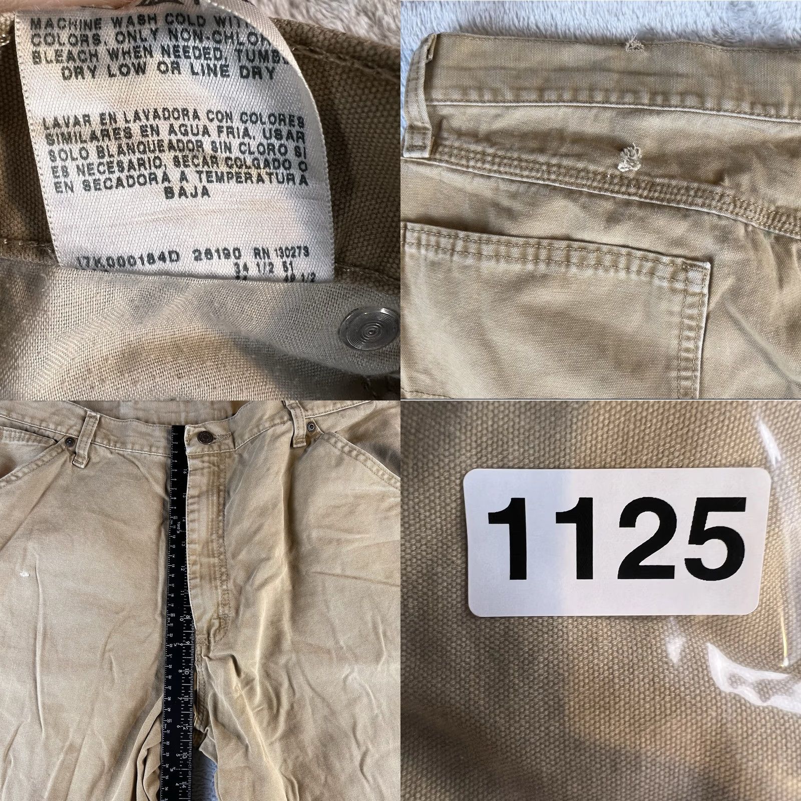 Wrangler VINTAGE? Wrangler Carpenter Pants Mens 36x34 Khaki 94LSWAO Denim Cotton Workwear Pockets Jeans Relaxed Straight Mens 36x32- ReadCURRENT Size US 36 / EU 52 - 8 Thumbnail