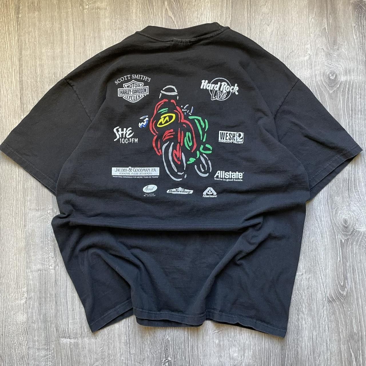 Harley Davidson × Vintage Vintage Y2K 90's Bikers for Babies Harley Davidson Tee Size US XL / EU 56 / 4 - 1 Thumbnail
