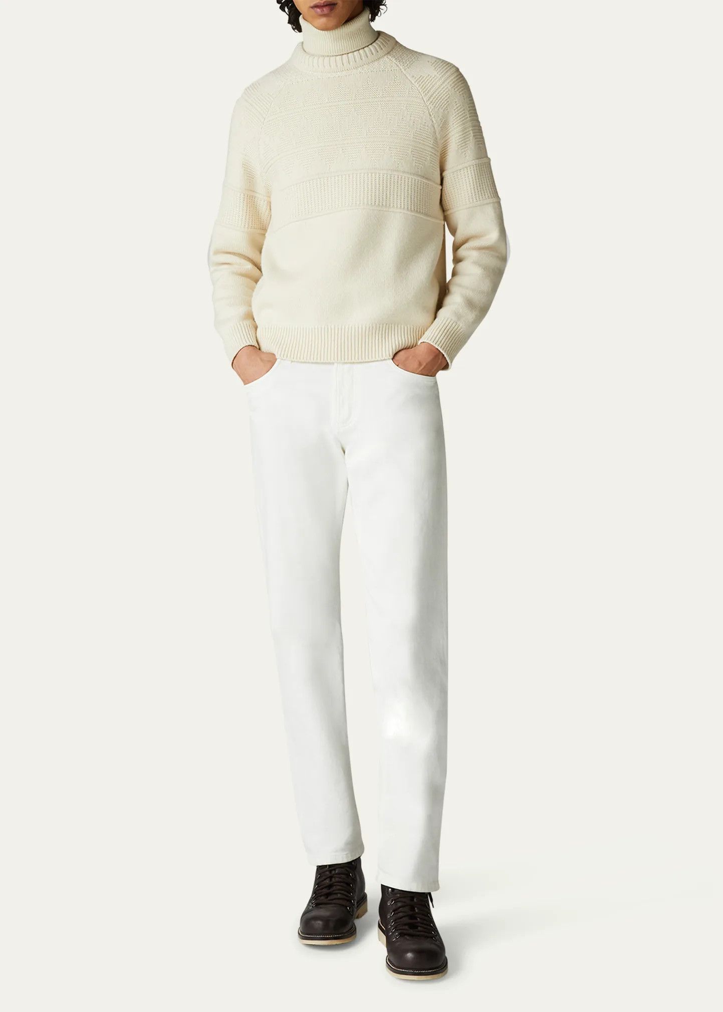 Loro Piana o1w1db10724 Aletsch Crew Neck Sweater in Ivory Size US L / EU 52-54 / 3 - 2 Thumbnail