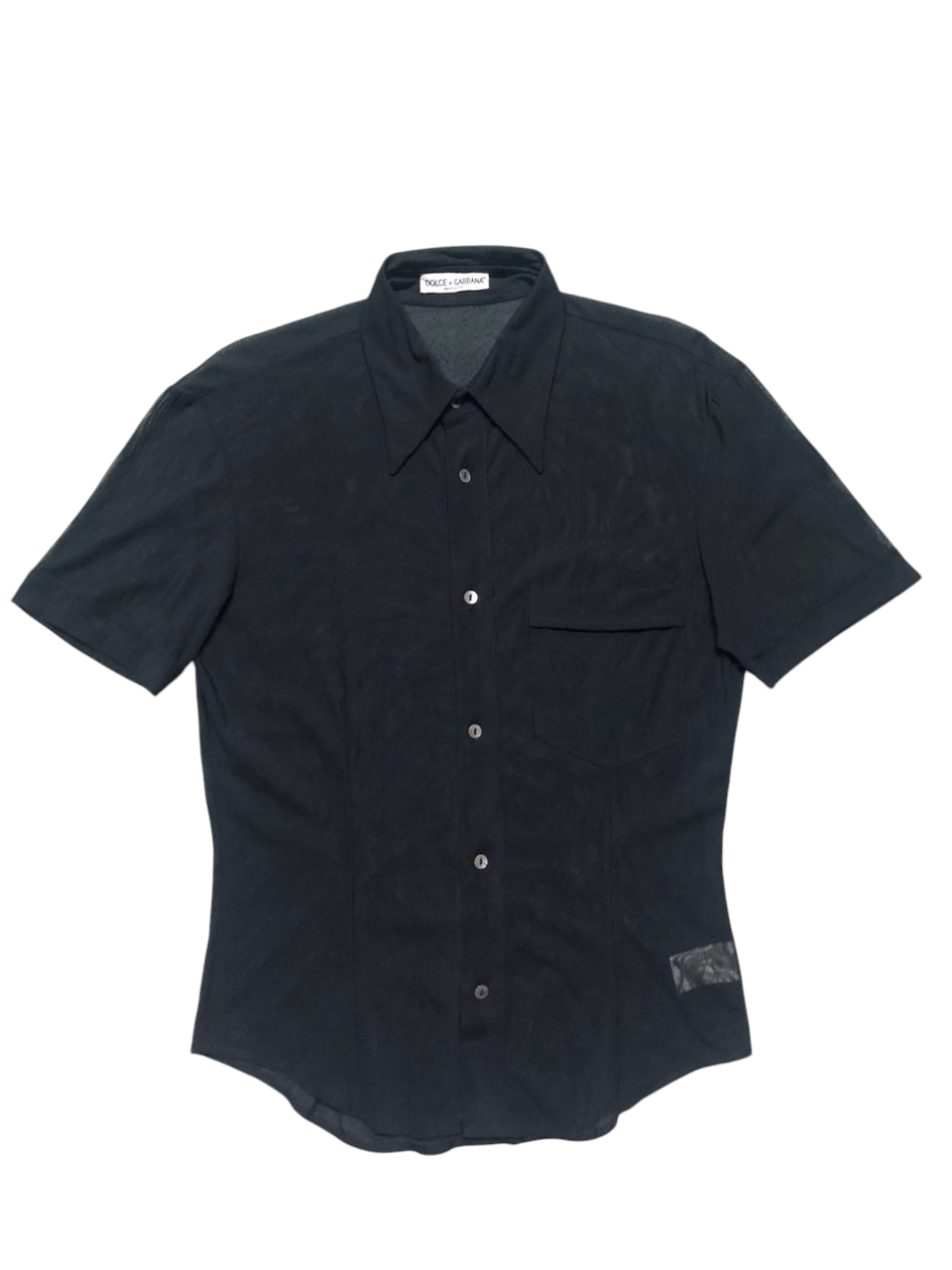 Dolce & Gabbana × Vintage Vintage Dolce & Gabbana Mesh Shirt Button Up Single Pocket Size US S / EU 44-46 / 1 - 1 Thumbnail