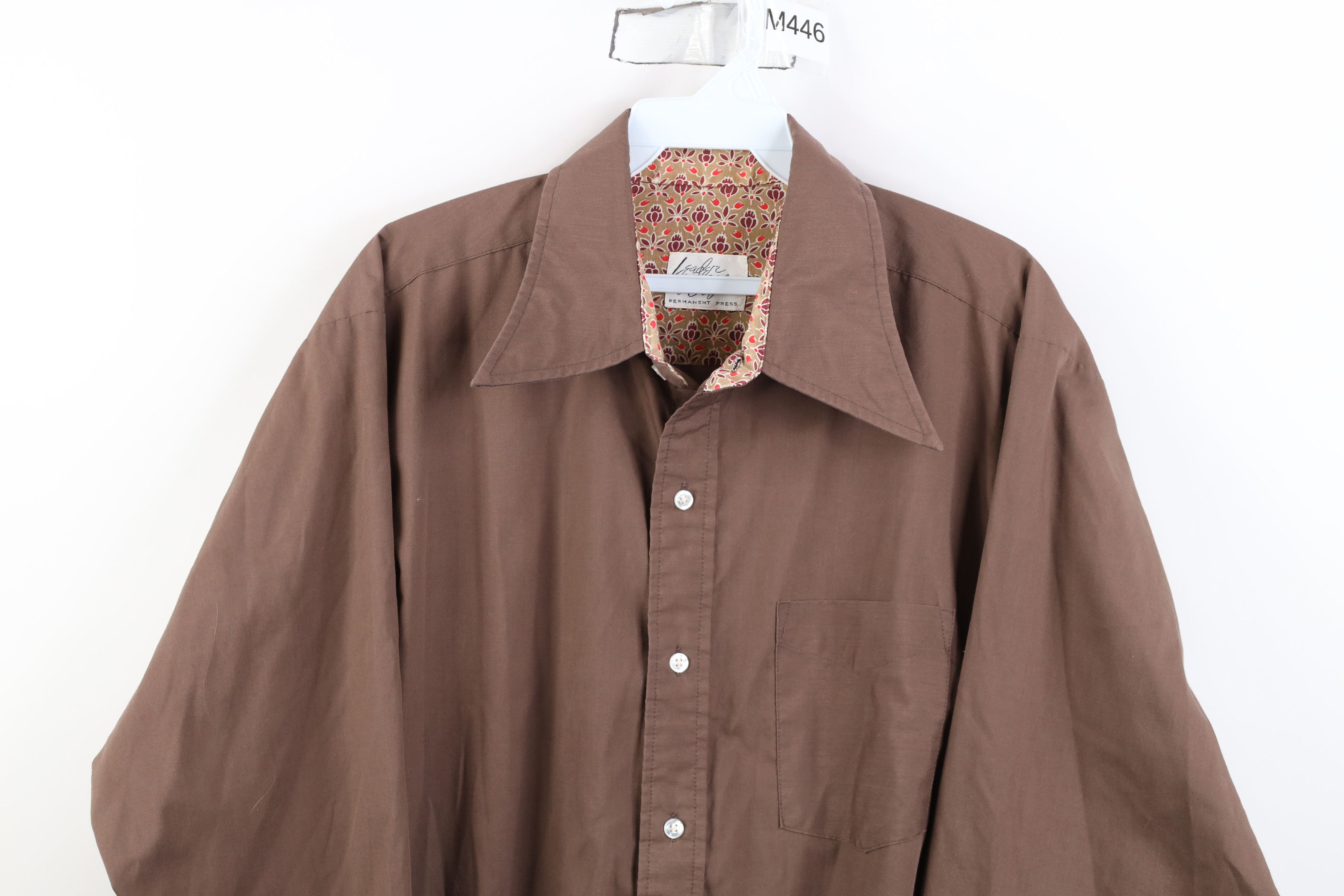 Vintage Vintage 70s Streetwear Cuff Dagger Collar Button Shirt USA Size US L / EU 52-54 / 3 - 2 Thumbnail