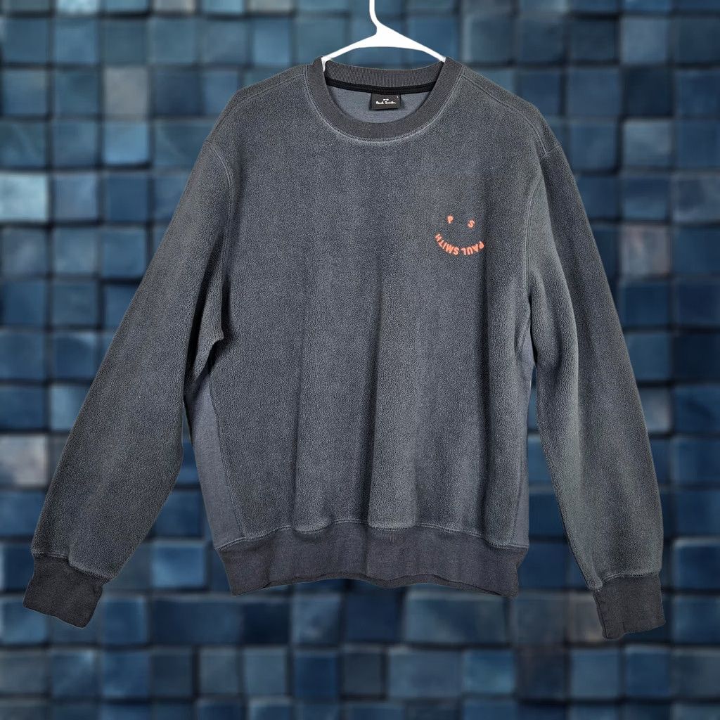 Paul Smith Pauli Smith Men Gray Logo-Print Crew Neck Fleece Sweatshirt L Size US L / EU 52-54 / 3 - 1 Thumbnail