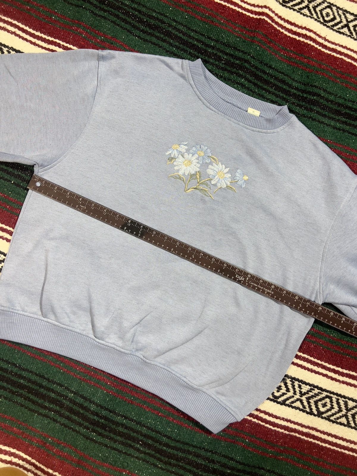Vintage Vintage Blue Daisies Sweater Size XL / US 12-14 / IT 48-50 - 6 Thumbnail