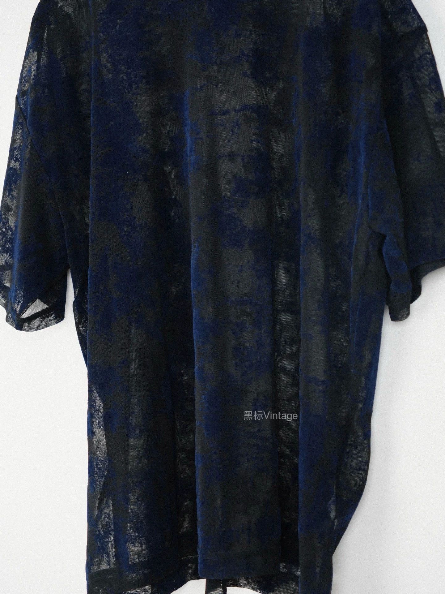 Yohji Yamamoto Yohji Yamamoto 19ss Vintage Blue Velvet Mesh Tee Size US M / EU 48-50 / 2 - 5 Thumbnail