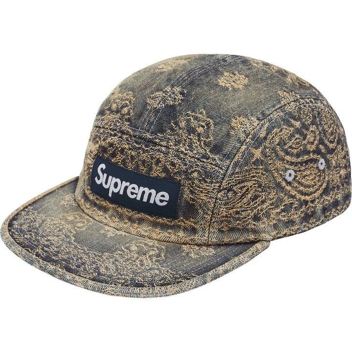 Supreme Bandana Jacquard Denim Camp Cap Blue Size ONE SIZE - 4 Thumbnail