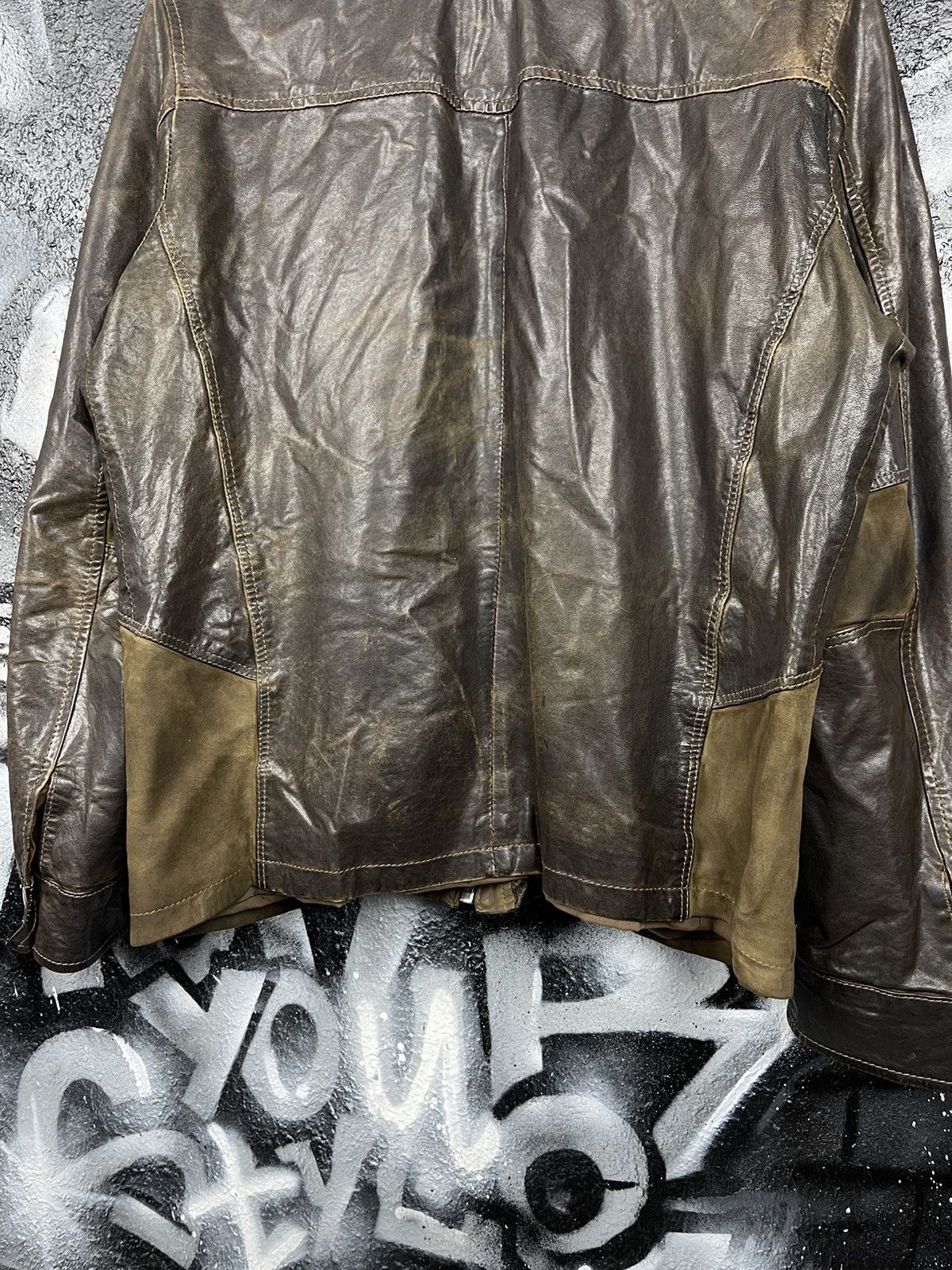 Chevignon Chevignon Registered Product 57 Vintage Brown Full Zip Sheepskin Leather Jacket Size US XL / EU 56 / 4 - 14 Thumbnail