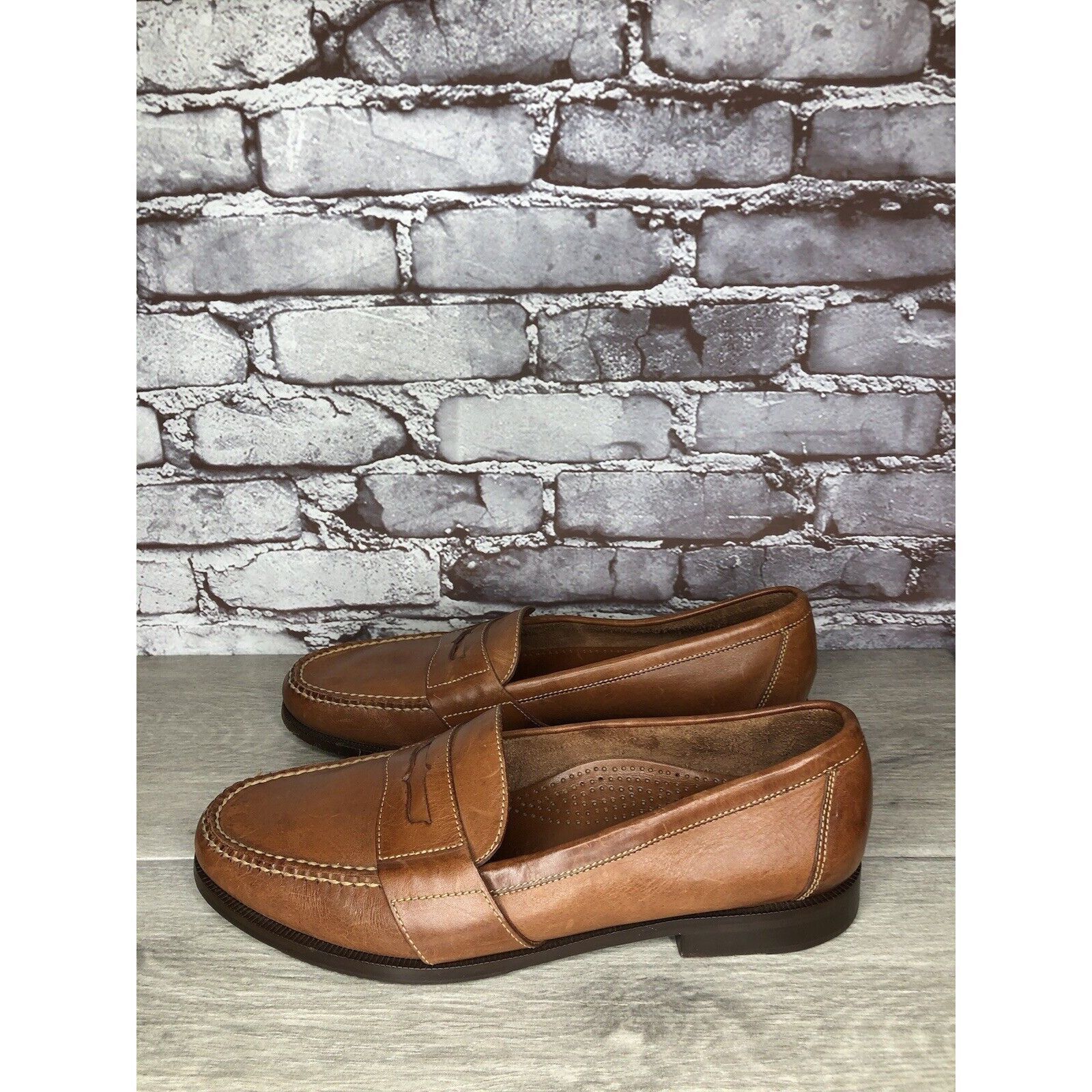 Cole Haan Cole Haan Brown Leather Slip On Penny Loafers Dress Shoes Me Size US 13 / EU 46 - 19 Thumbnail