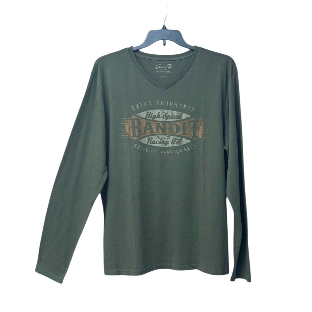 Other Seven7 Men’s V-neck Long Sleeve Graphic Cotton Tee, Hunter Size US XL / EU 56 / 4 - 3 Thumbnail