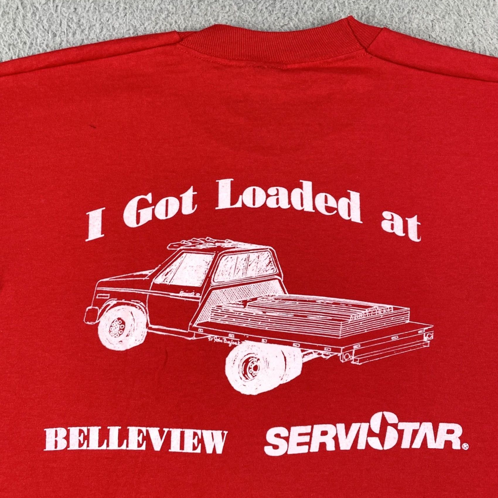 Vintage VINTAGE Screen Stars Best Shirt Mens L Red 80s 90s USA Trucker Vtg Blood Orange Cotton Blend Polyester Short Sleeve Crew Neck Size US L / EU 52-54 / 3 - 2 Thumbnail