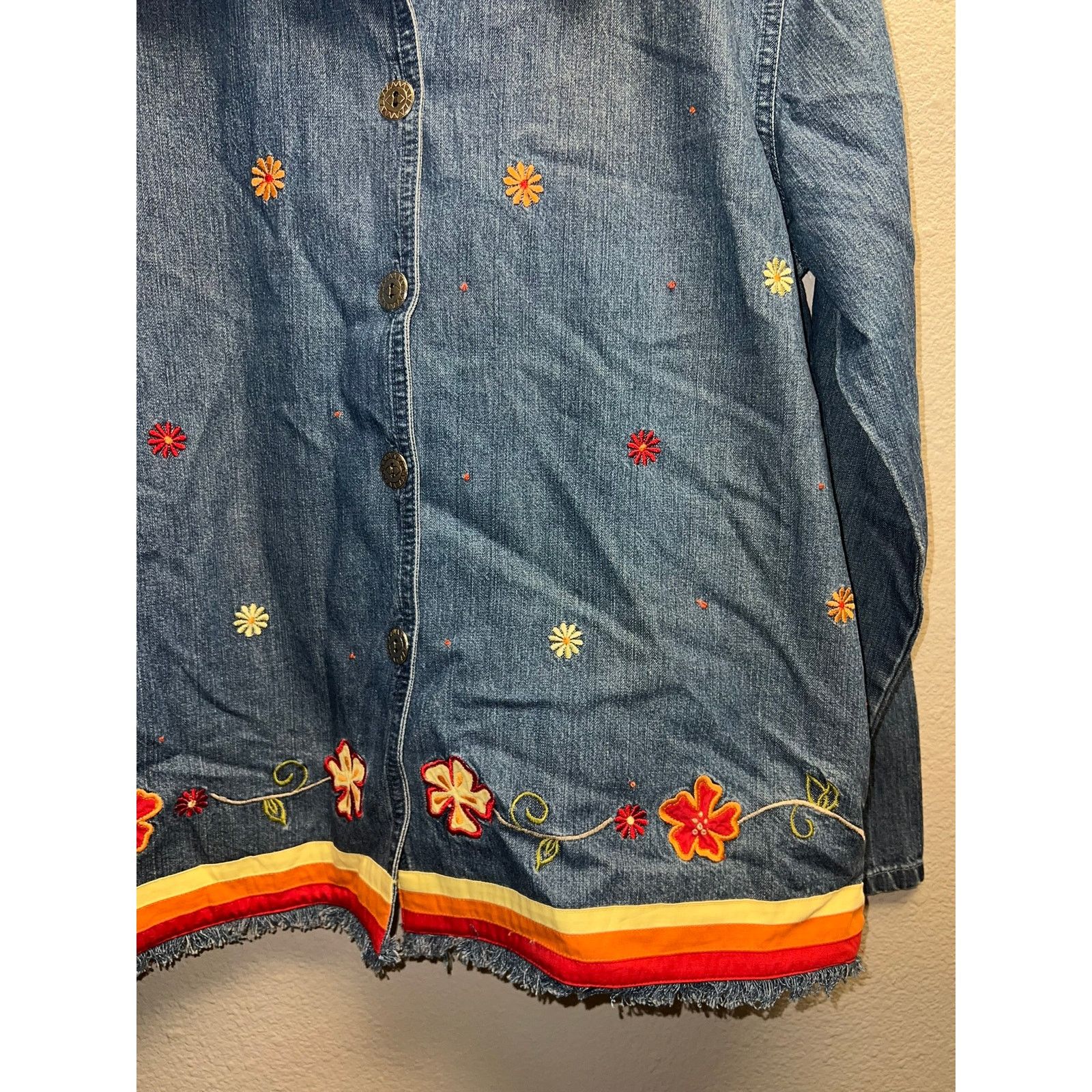 Vintage Womens Bobbie Brooks Denim Jacket Lighweight Floral Small Size S / US 4 / IT 40 - 6 Thumbnail