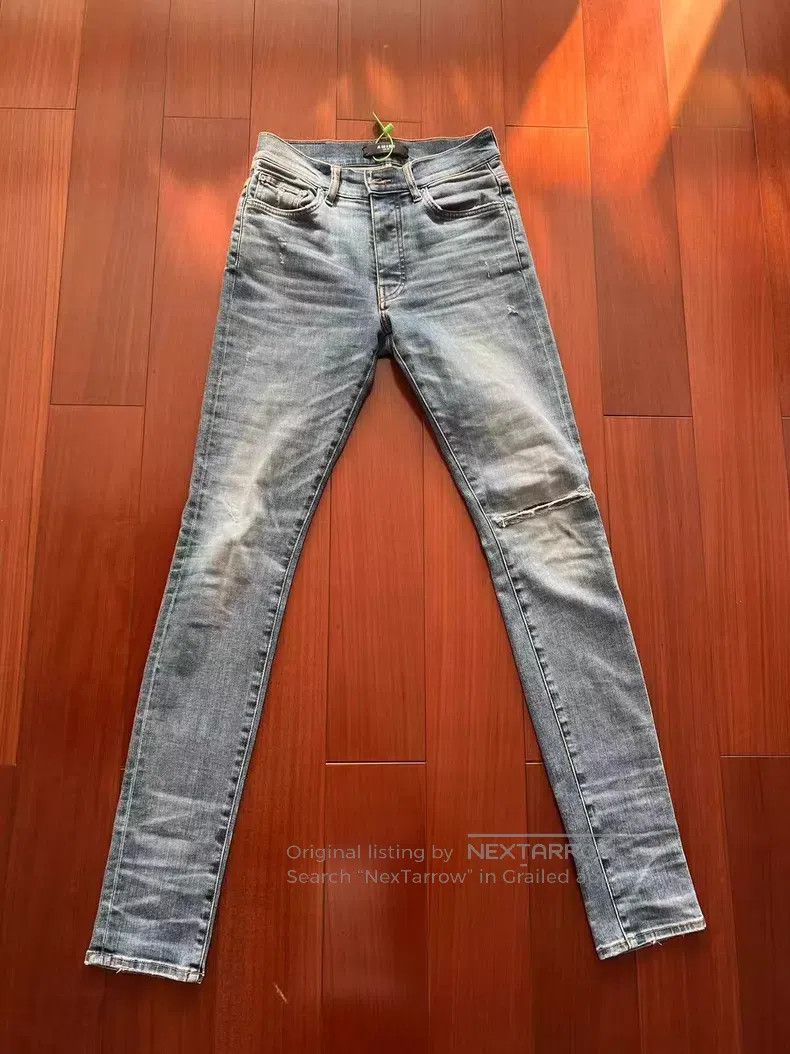 Amiri Amiri Classic patched and water-washed blue denim jeans si Size US 30 / EU 46 - 1 Thumbnail