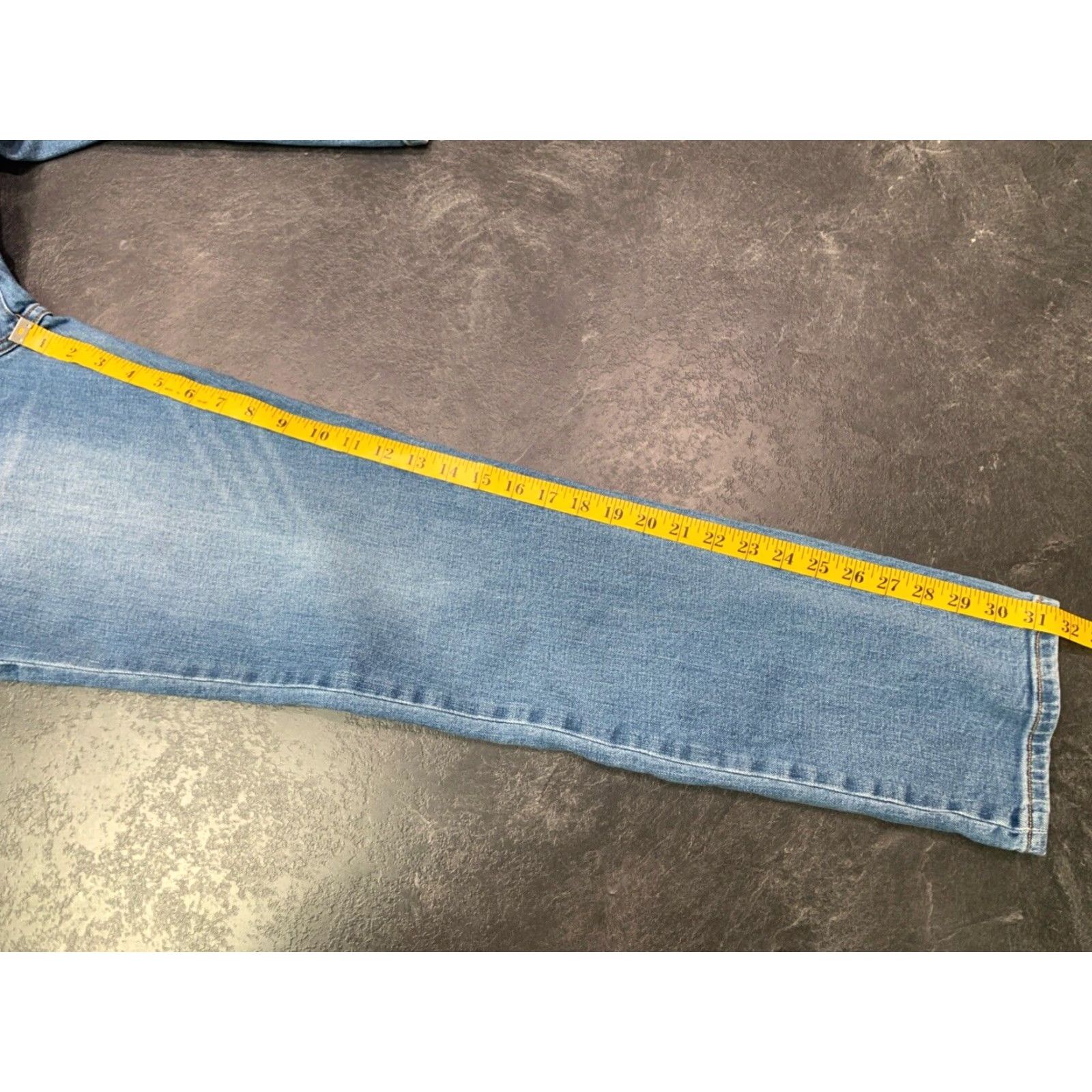 Vintage VINTAGE Mutual Weave Men's Slim Tapered Denim Jeans 29x36 Blue Cotton Elastane Stretch Size US 35 - 4 Thumbnail