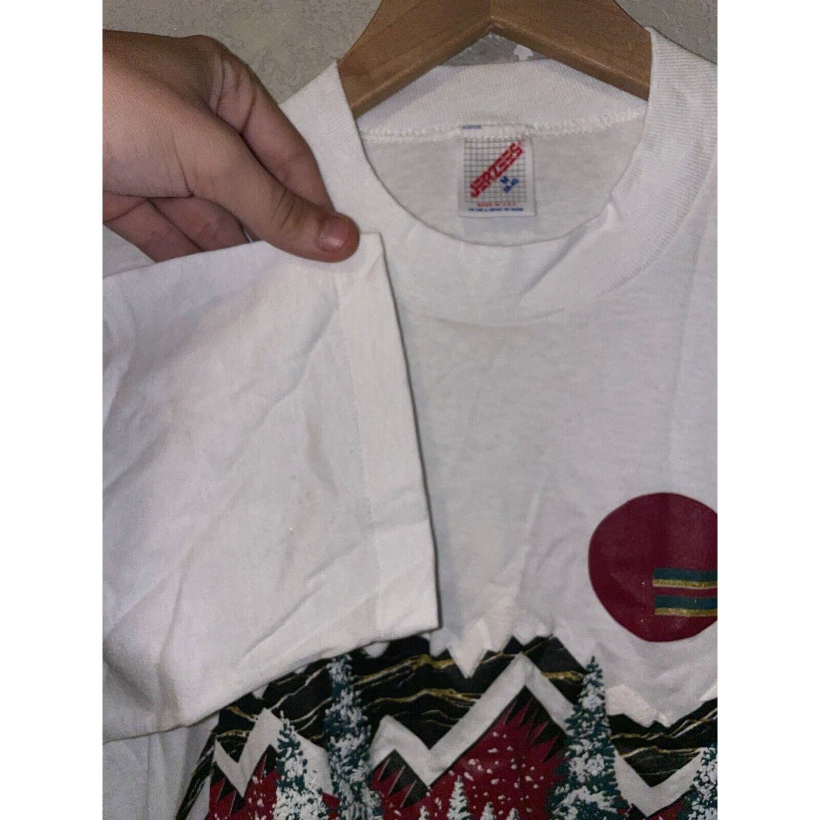 Jerzees Vintage Reno Nevada Shirt Nature Graphic White M Tee 90s Size US M / EU 48-50 / 2 - 8 Thumbnail