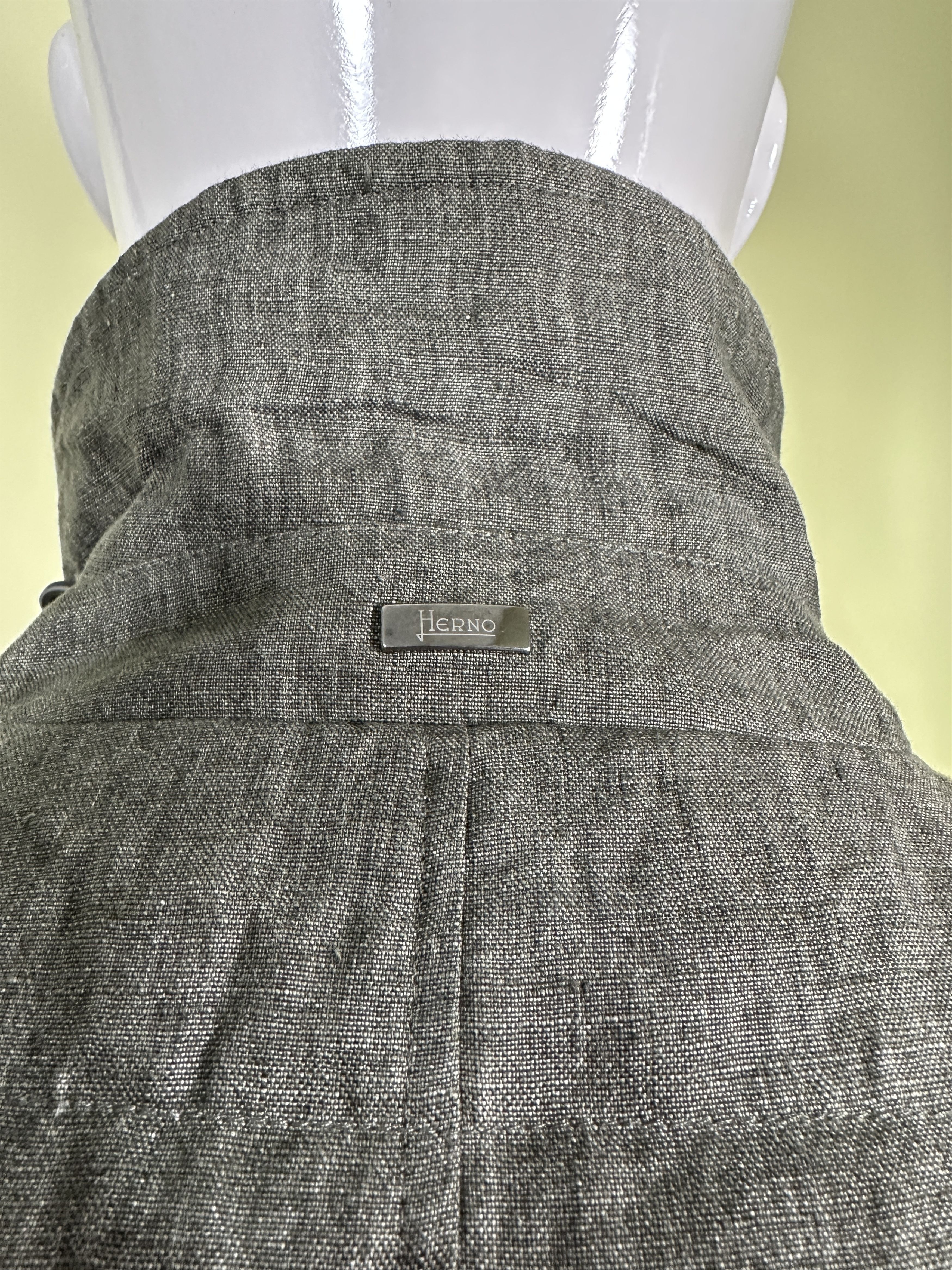 Herno Green musk jacket in padded linen Size US L / EU 52-54 / 3 - 6 Thumbnail