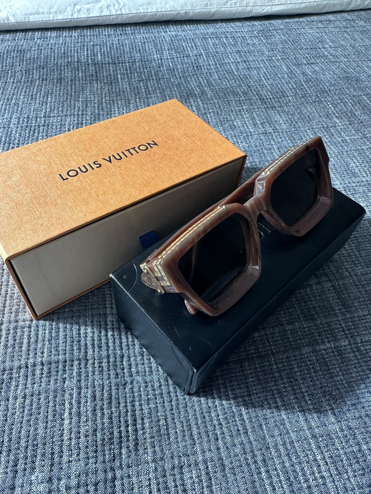 Check out the Louis Vuitton 1.1 Millionaires Sunglasses Black/Blue  available on StockX