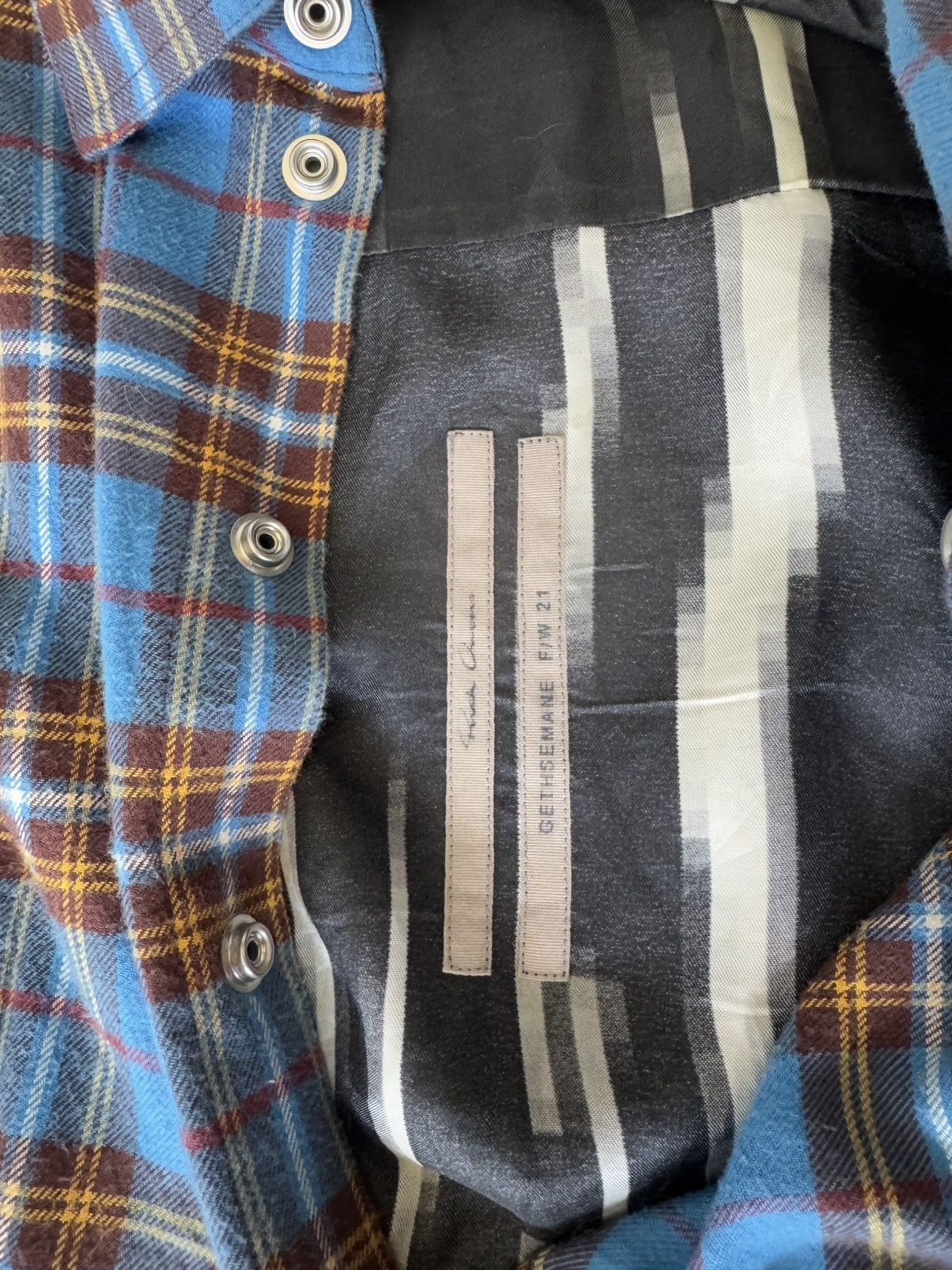 Rick Owens ARCHIVE RICK OWENS FW21 GETHSEMANE PLAID JUMBO TOMMY FLANNEL Size US XL / EU 56 / 4 - 2 Thumbnail
