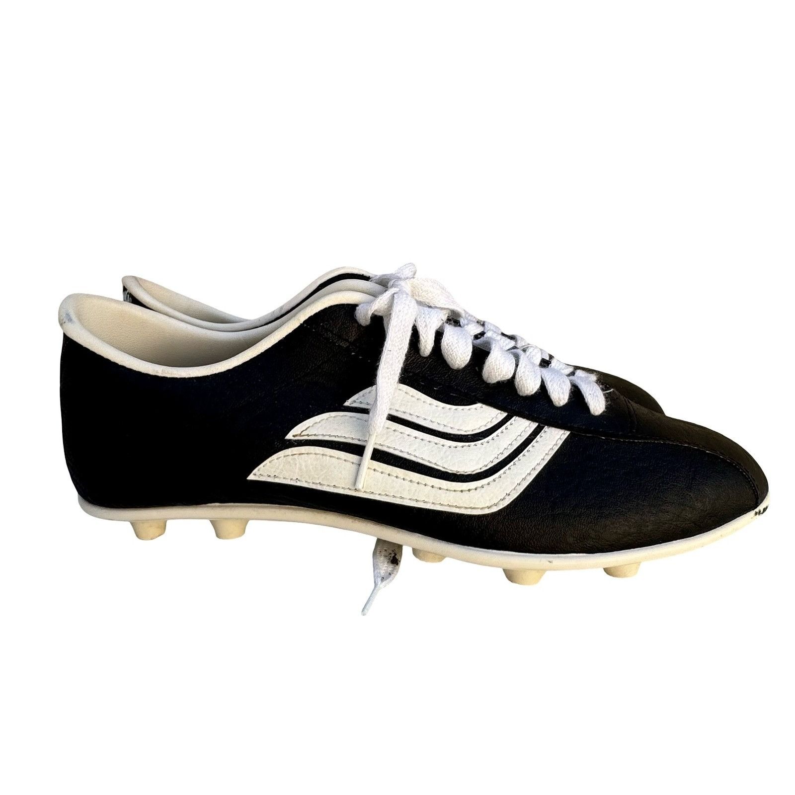 Spalding Vintage Soccer Cleats Black White Made in USA Mens
