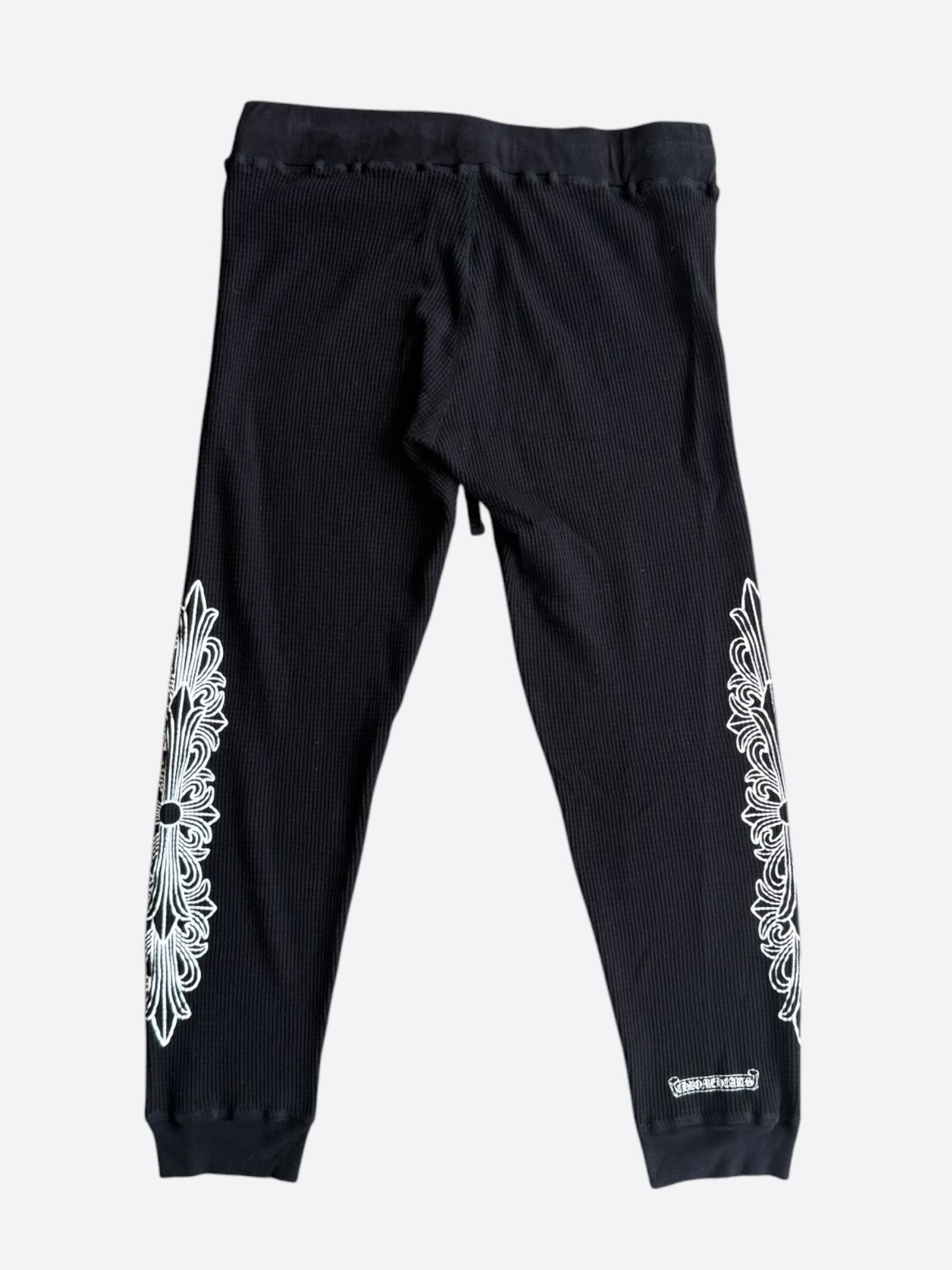 Chrome Hearts Black & White Horseshoe Logo Thermal Sweatpants Size US 32 / EU 48 - 2 Thumbnail