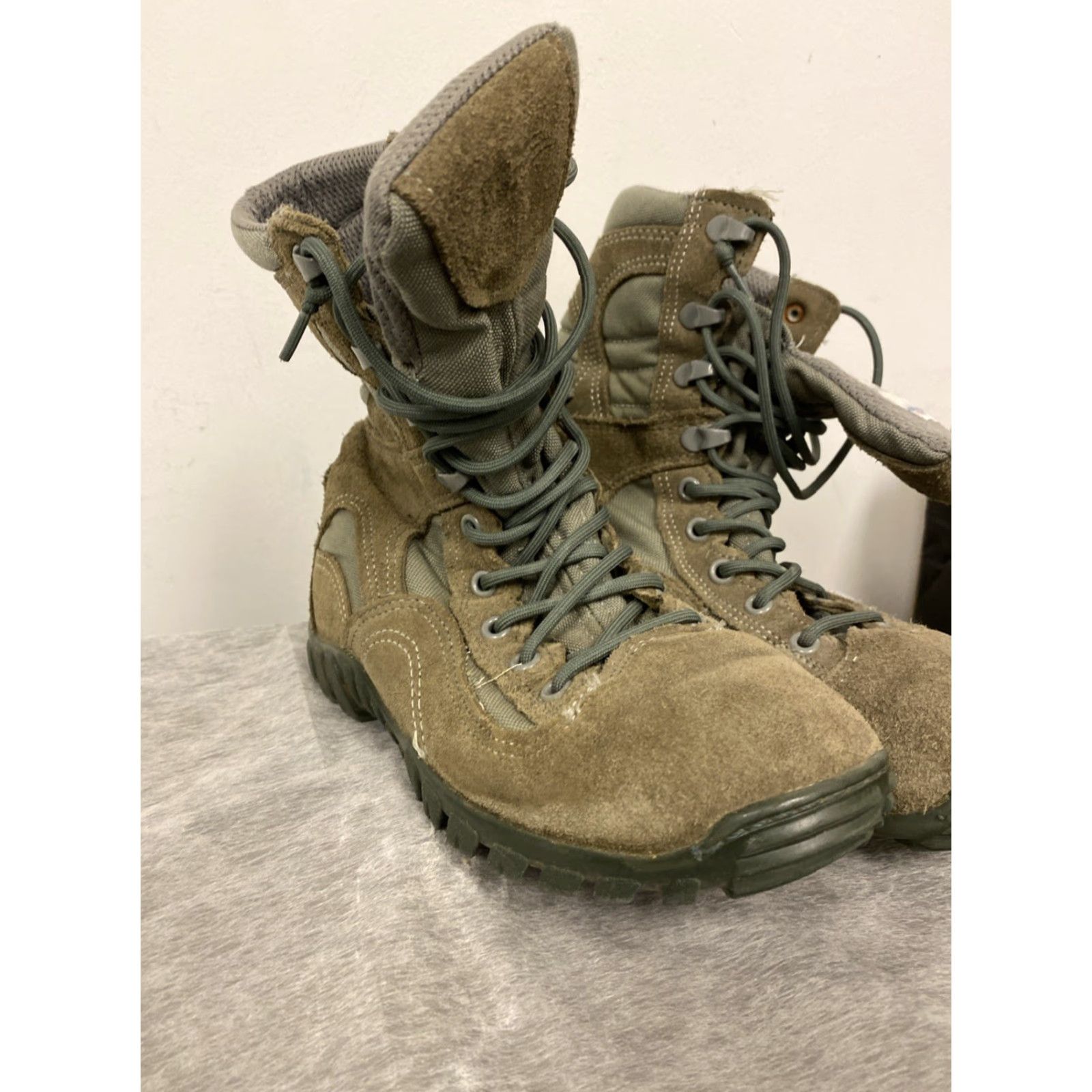 Vibram Belleville Boots Mens Sz 5 Sage Green Vibram 693 Military Combat Leather Lace Up Casual Shoes Mens Size US 5 / EU 37 - 2 Thumbnail