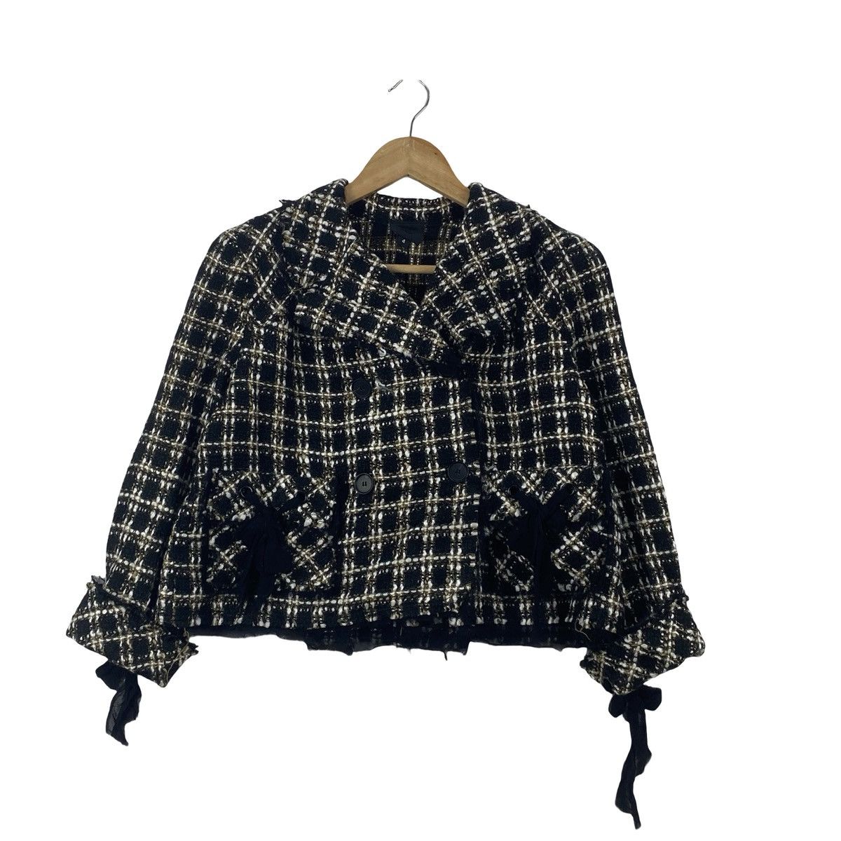 Vintage Vintage JOSEPHINE CHAUS Tweed Cropped Jacket Size S / US 4 / IT 40 - 4 Thumbnail