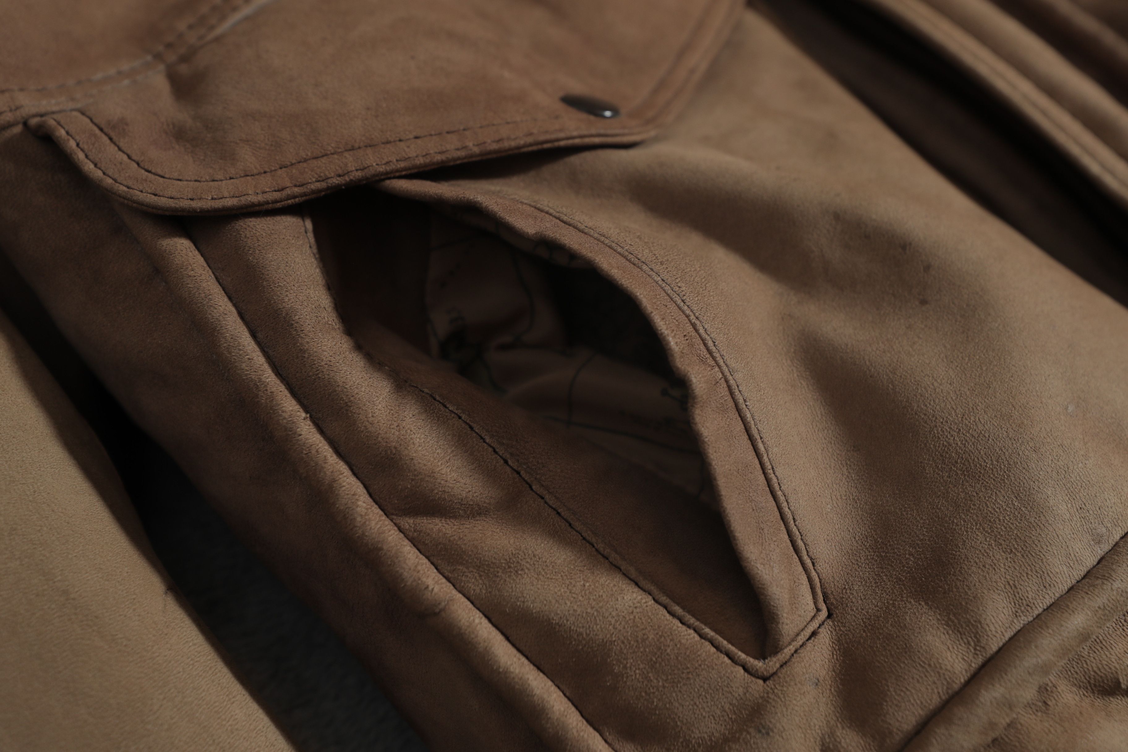 Vintage Giampier Flag Lined Tan Leather Vintage Jacket (XL) Size US XL / EU 56 / 4 - 6 Thumbnail