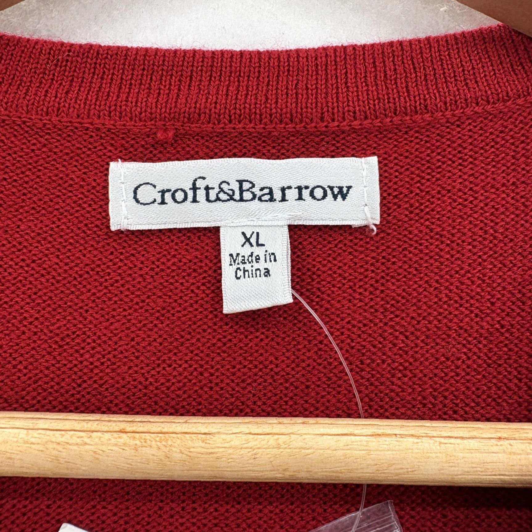 Croft & Barrow Croft & Barrow Cardigan Womens XL Red Argyle Print Button Front Retro Size XL / US 12-14 / IT 48-50 - 4 Thumbnail