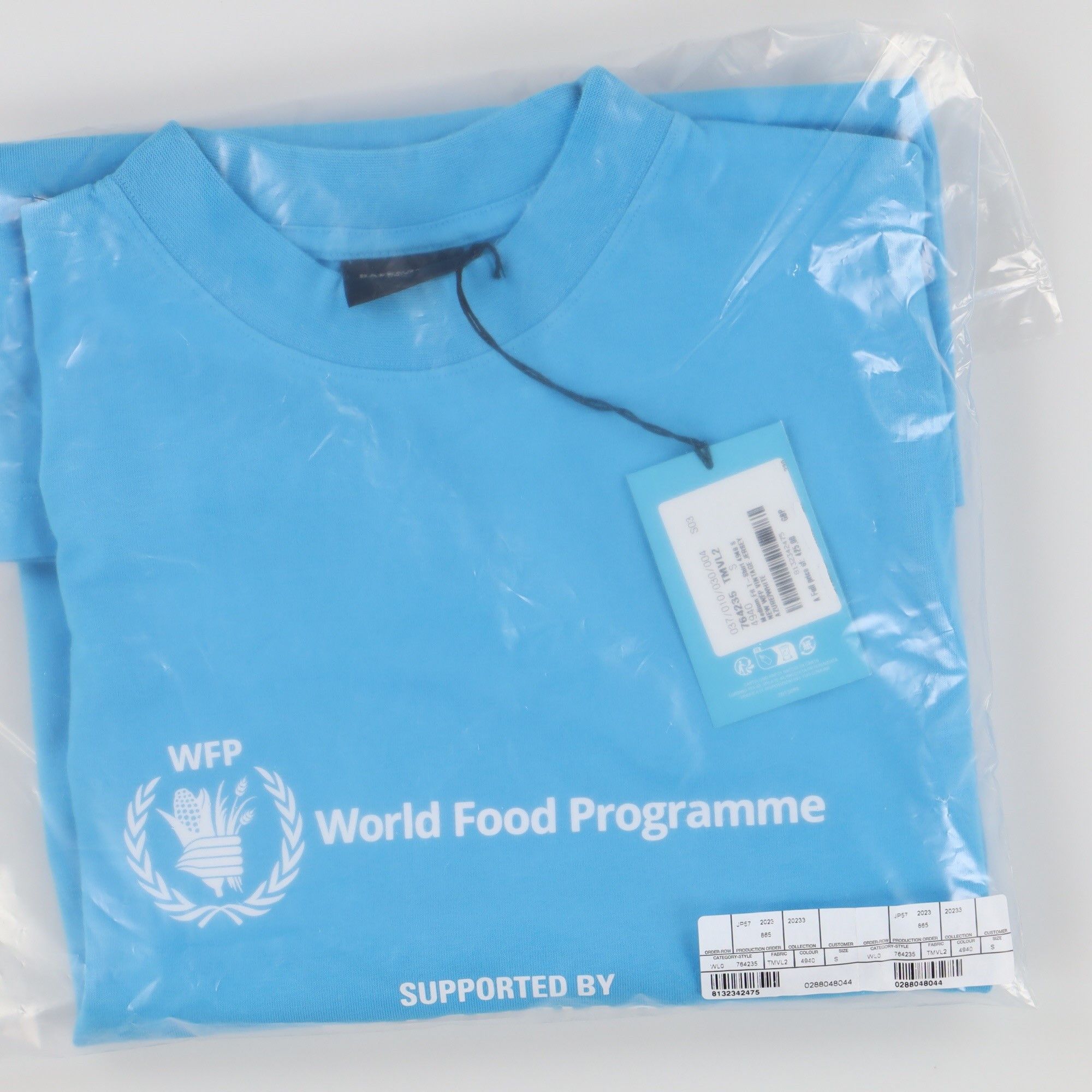 Balenciaga Azure Blue WFP Logo Oversized T-Shirt Size US S / EU 44-46 / 1 - 8 Thumbnail