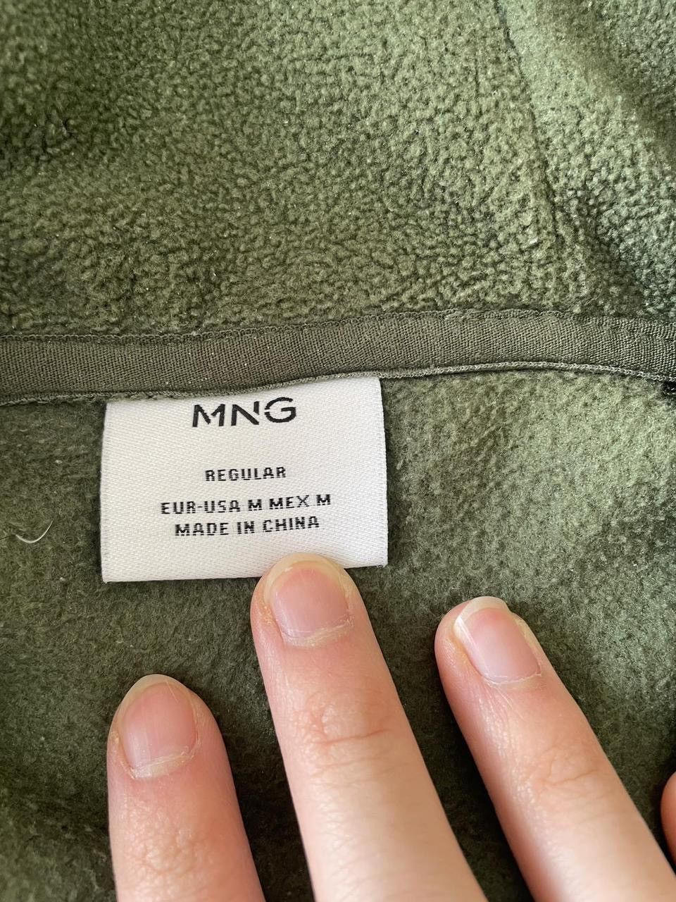 Mango Olive green fleece hoodie Size US M / EU 48-50 / 2 - 3 Thumbnail