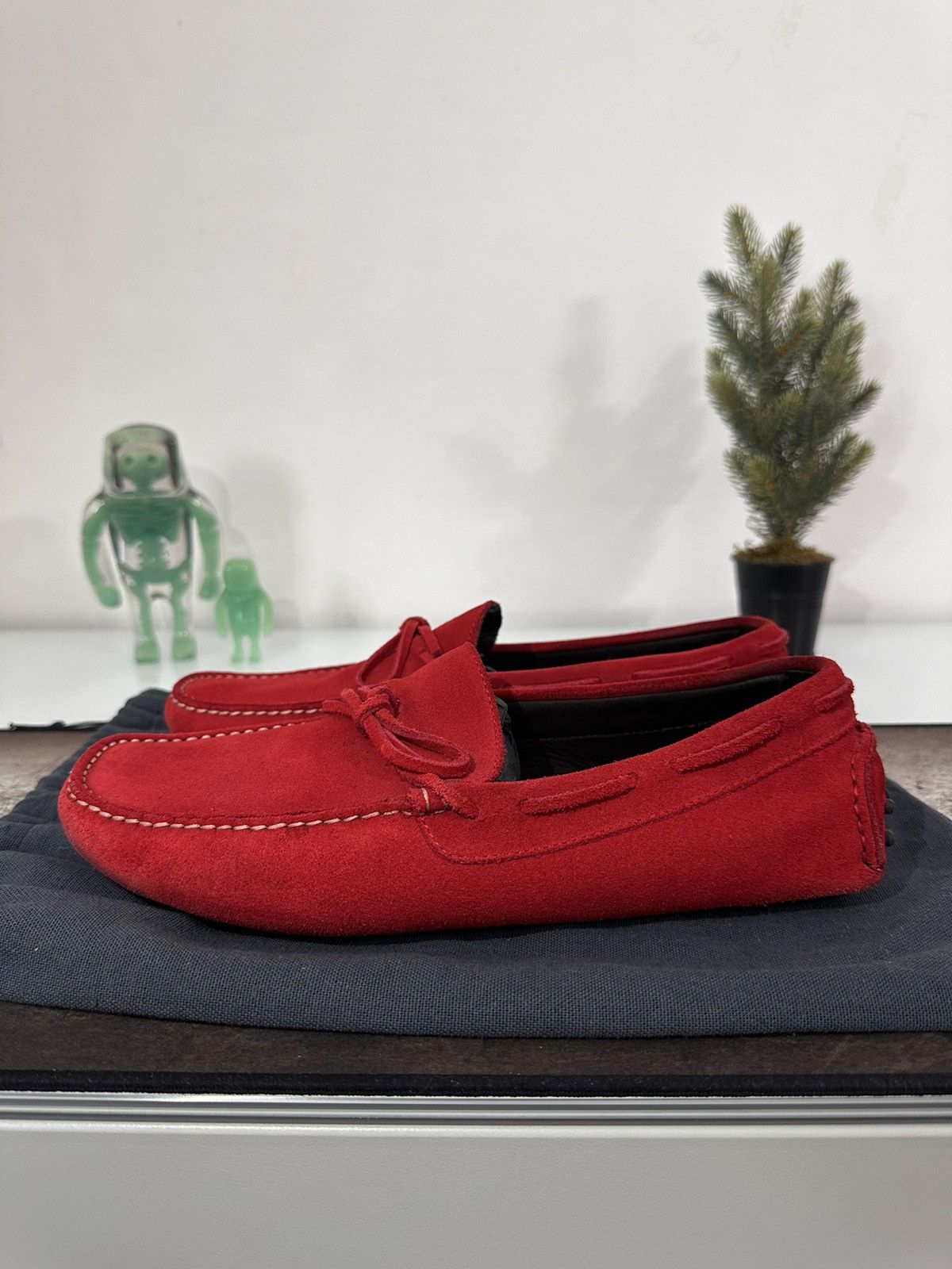 Carolina Herrera Red Suede Mocasines Size US 11.5 / EU 44-45 - 7 Thumbnail