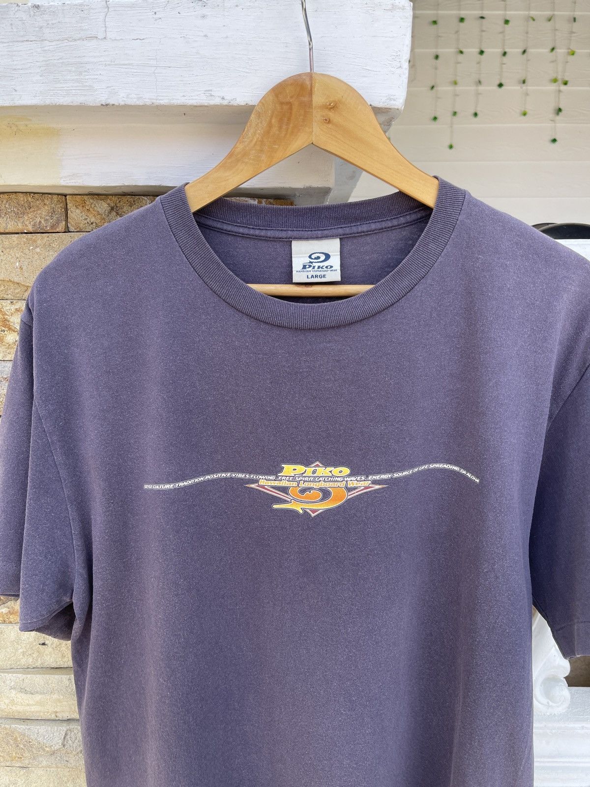 Vintage Last Drop🔥Steals🔥Vintage90s Piko Hawaiian Longboard Surf Tee Size US L / EU 52-54 / 3 - 3 Thumbnail