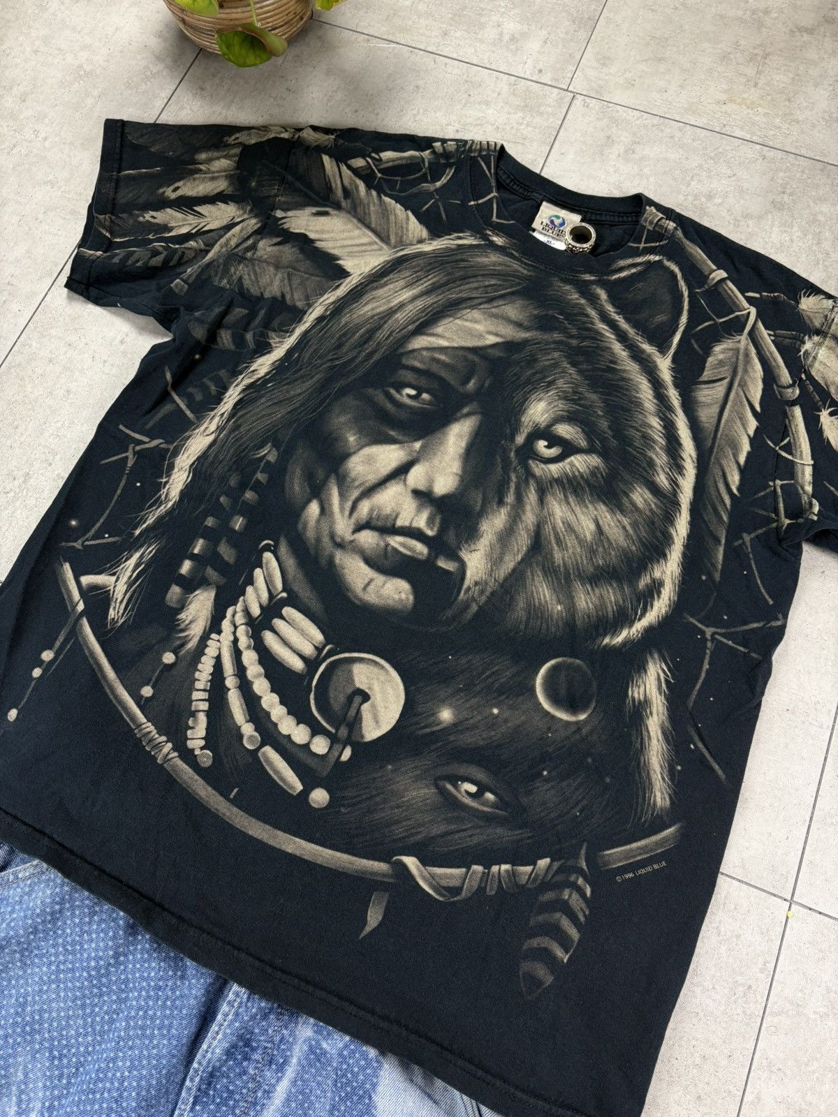 Liquid Blue Liquid Blue Native American Wolf Face All Over Print T-Shirt Size US XL / EU 56 / 4 - 4 Thumbnail