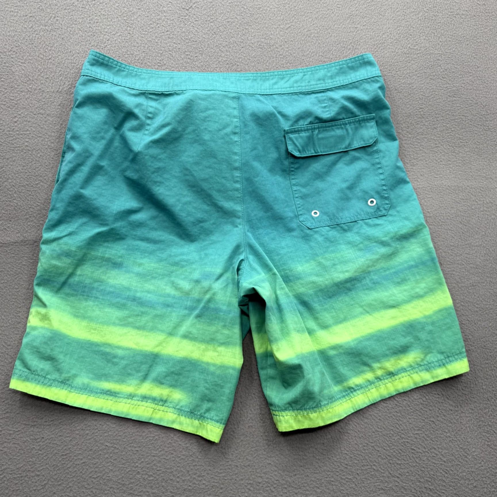 American Eagle Outfitters American Eagle Swim Bottoms Mens L Green Ombre Stripe Trunks Surf Beach Shorts Size US 33 - 2 Thumbnail
