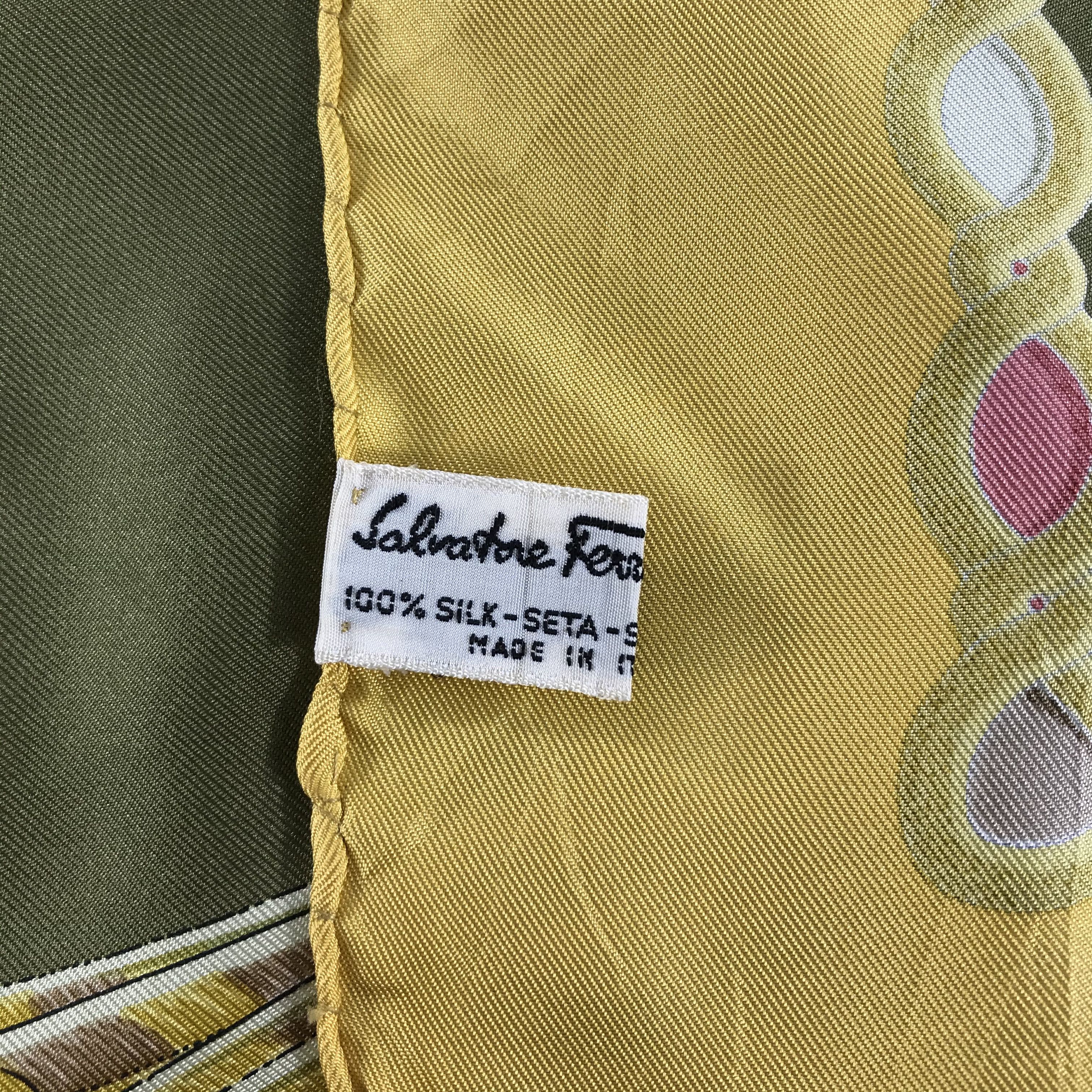 Vintage Vintage Salvatore Ferragamo Silk Scarf Size ONE SIZE - 5 Thumbnail