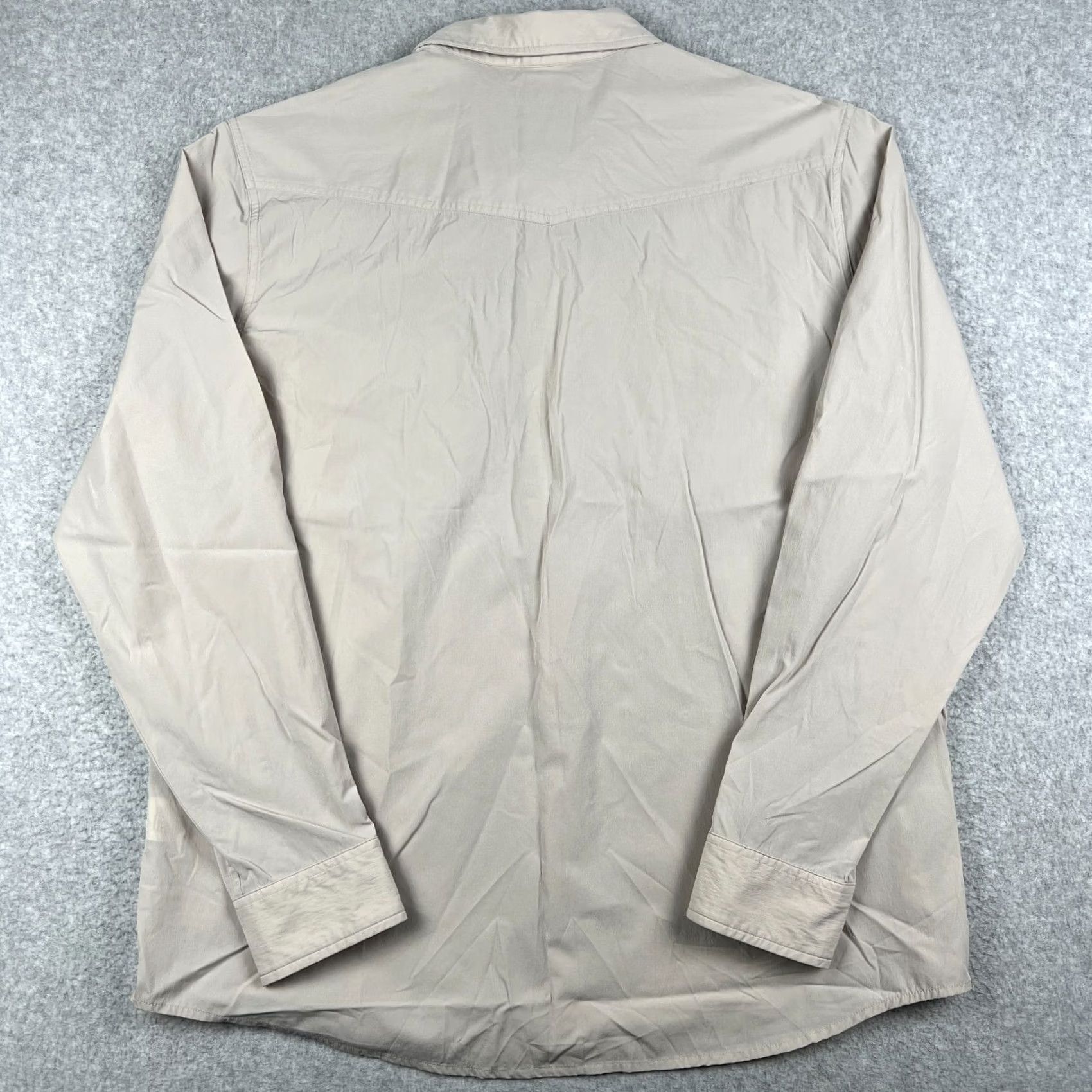 Vintage Sendero Confluence Tech Shirt Men 3XL Beige Western Long Sleeve Pearl Snap Nylon Size US XXL / EU 58 / 5 - 2 Thumbnail