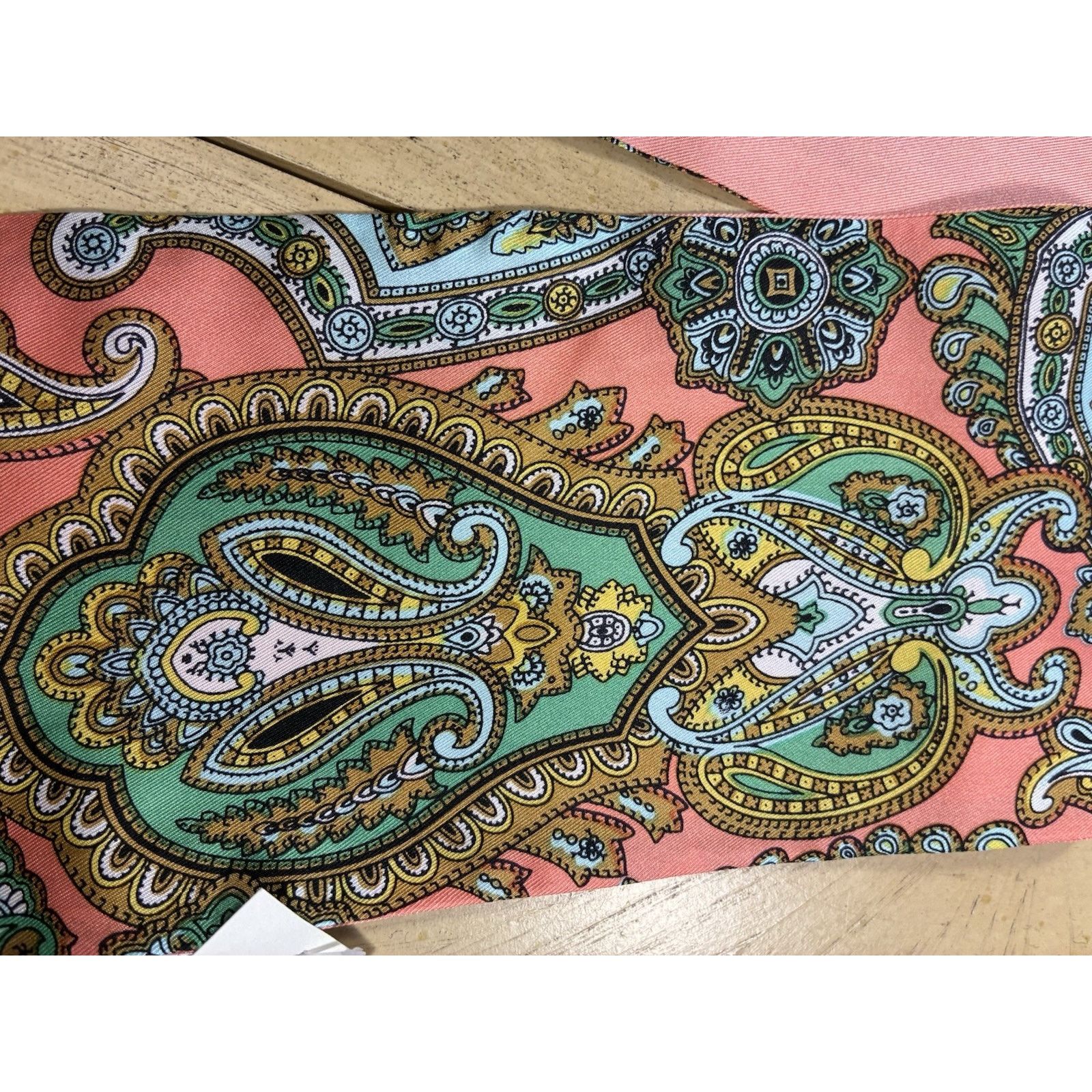 Talbots NWT Talbots 100% Silk Skinny Scarf Twilly Paisley Scarf Pink Size ONE SIZE - 5 Thumbnail
