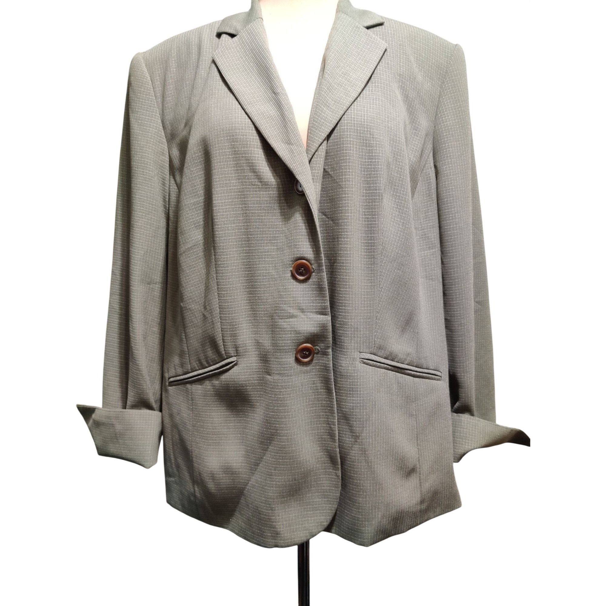 Vintage Vintage Evan Picone 20W Plus Size Green Microcheck Tailored Size XXL / US 16-18 / IT 52-54 - 10 Thumbnail