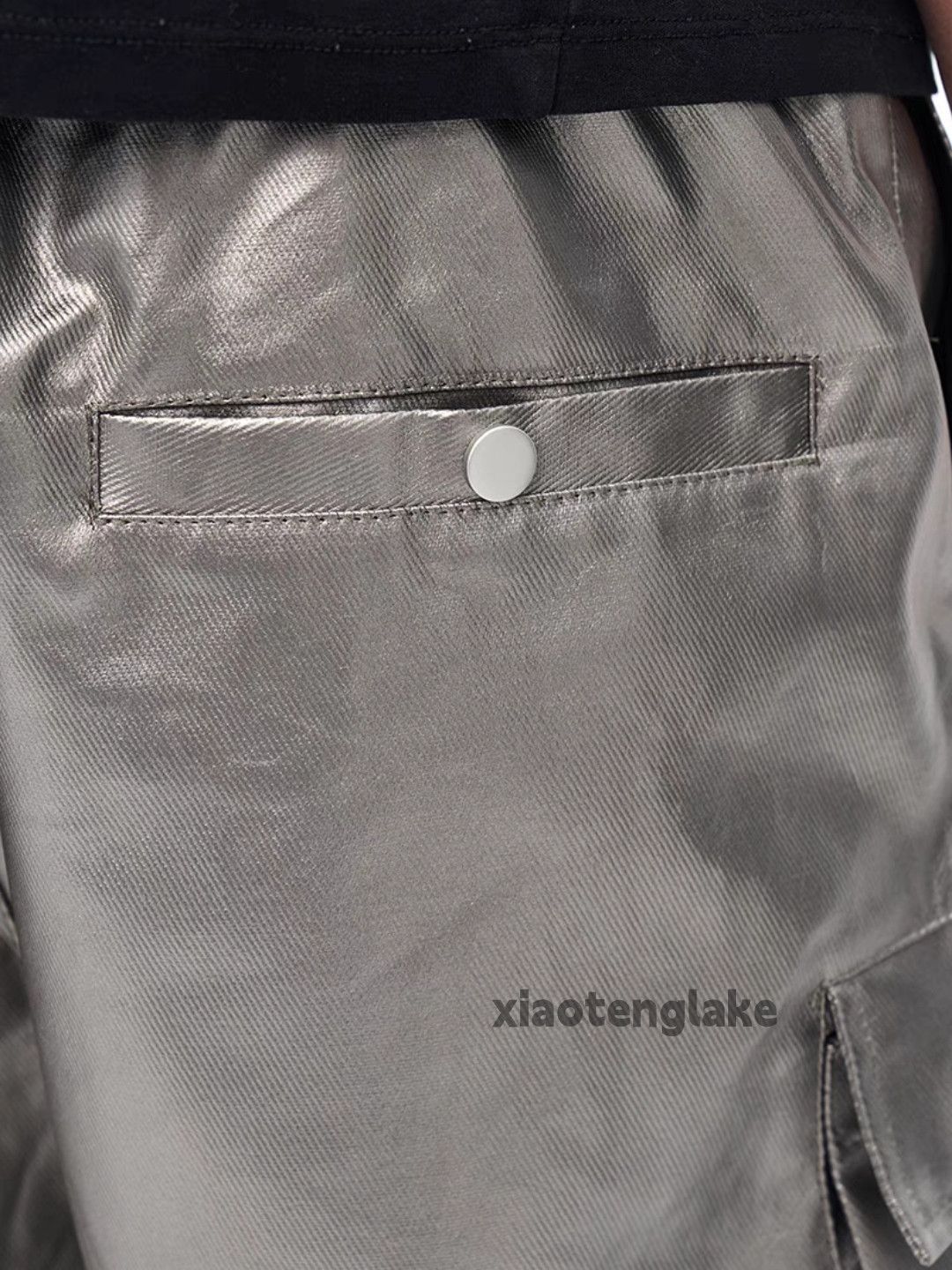 Vintage Xz wax coated loose baggy hiphop flared cargo shorts Size US 30 / EU 46 - 7 Thumbnail