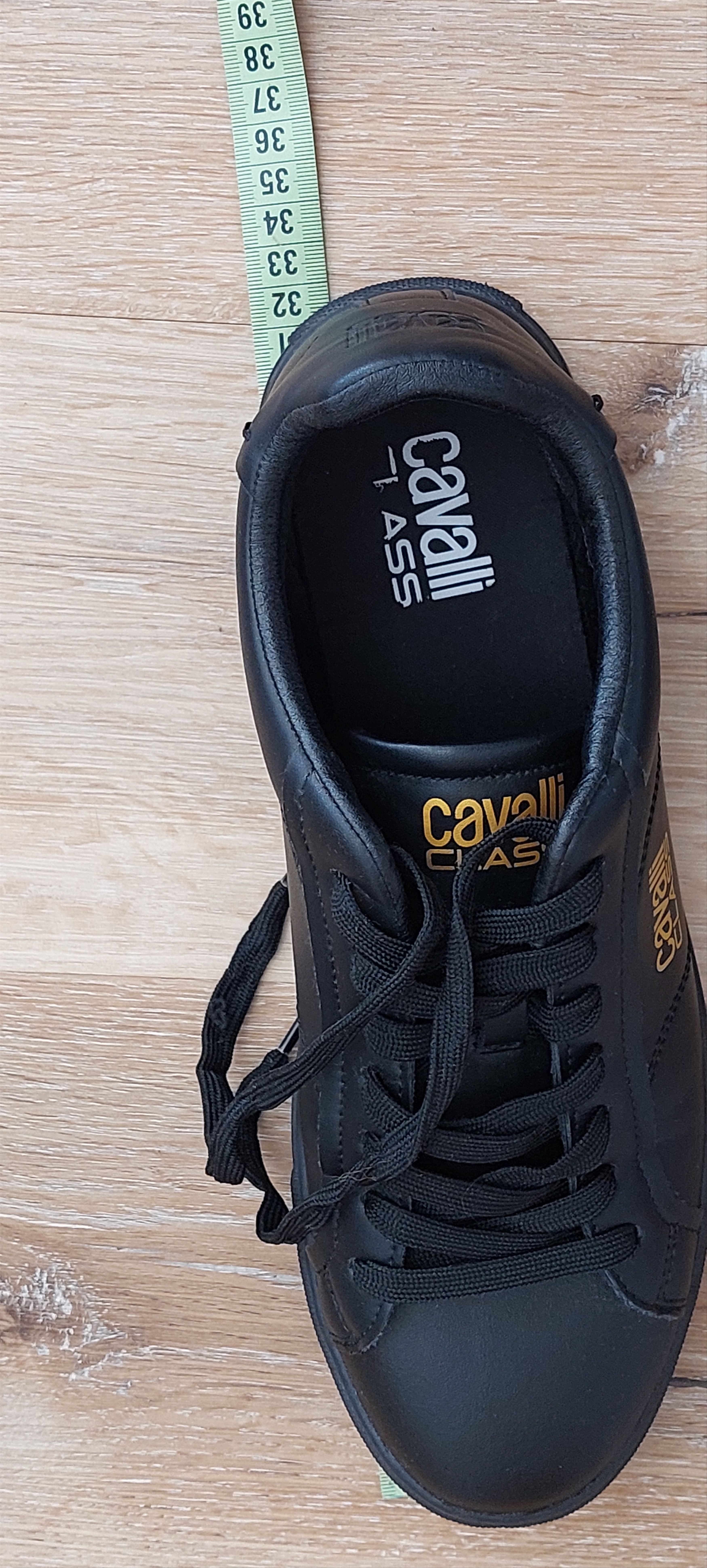 Cavalli Class Cavalli Class black low-top sneakers with gold logo details. Size US 11 / EU 44 - 2 Thumbnail