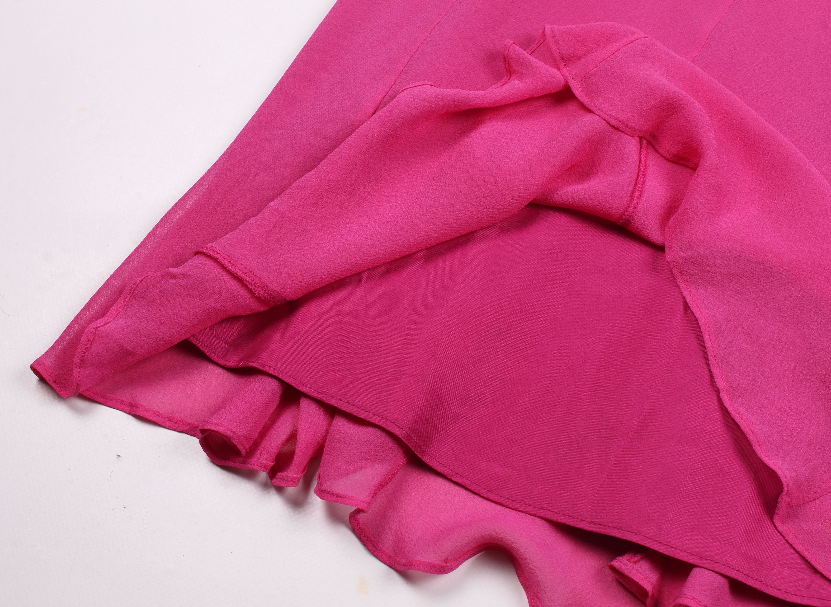 Vintage Vintage Ben De Lisi Pink Y2K Silk Beaded Midi Dress Size M / US 6-8 / IT 42-44 - 7 Thumbnail
