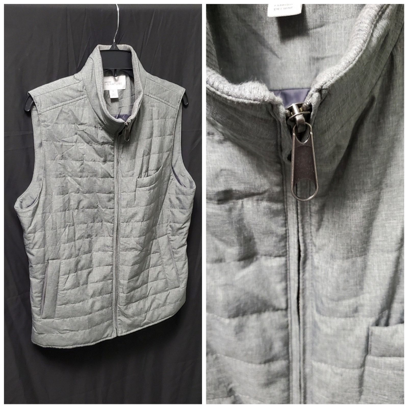 Nordstrom Nordstrom Signature Men's Grey Vapor Heather Zip-Up Vest Size US M / EU 48-50 / 2 - 1 Thumbnail