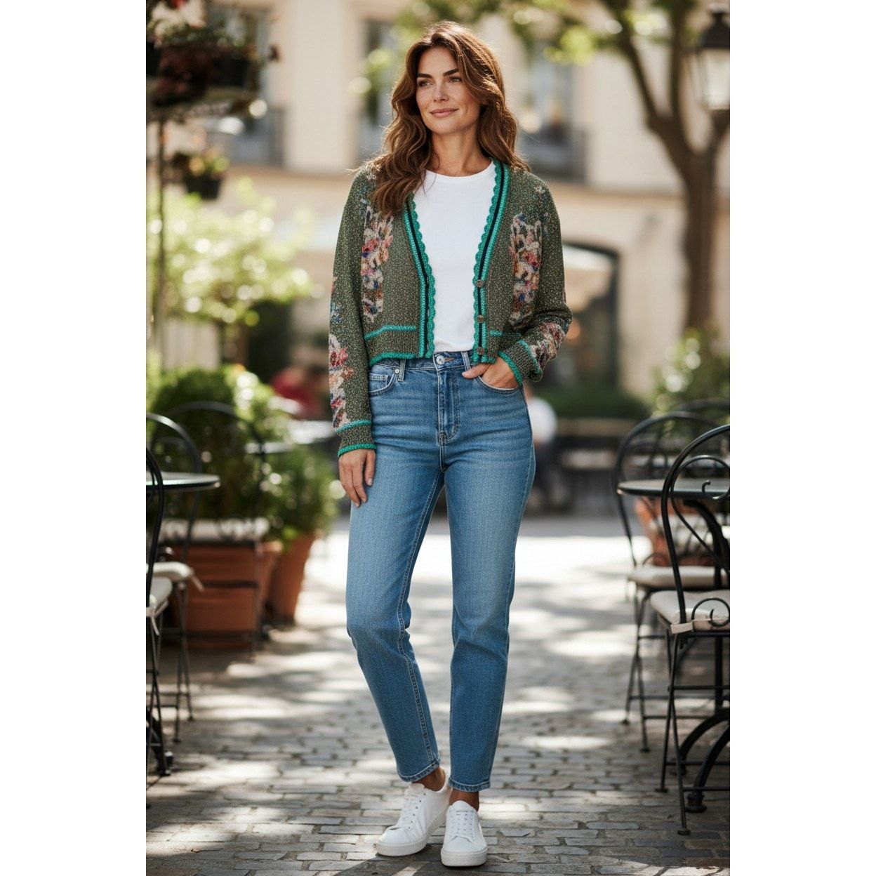 Other Anthropologie Blank London Olive Green Embroidered Cardigan Size XS / US 0-2 / IT 36-38 - 1 Thumbnail