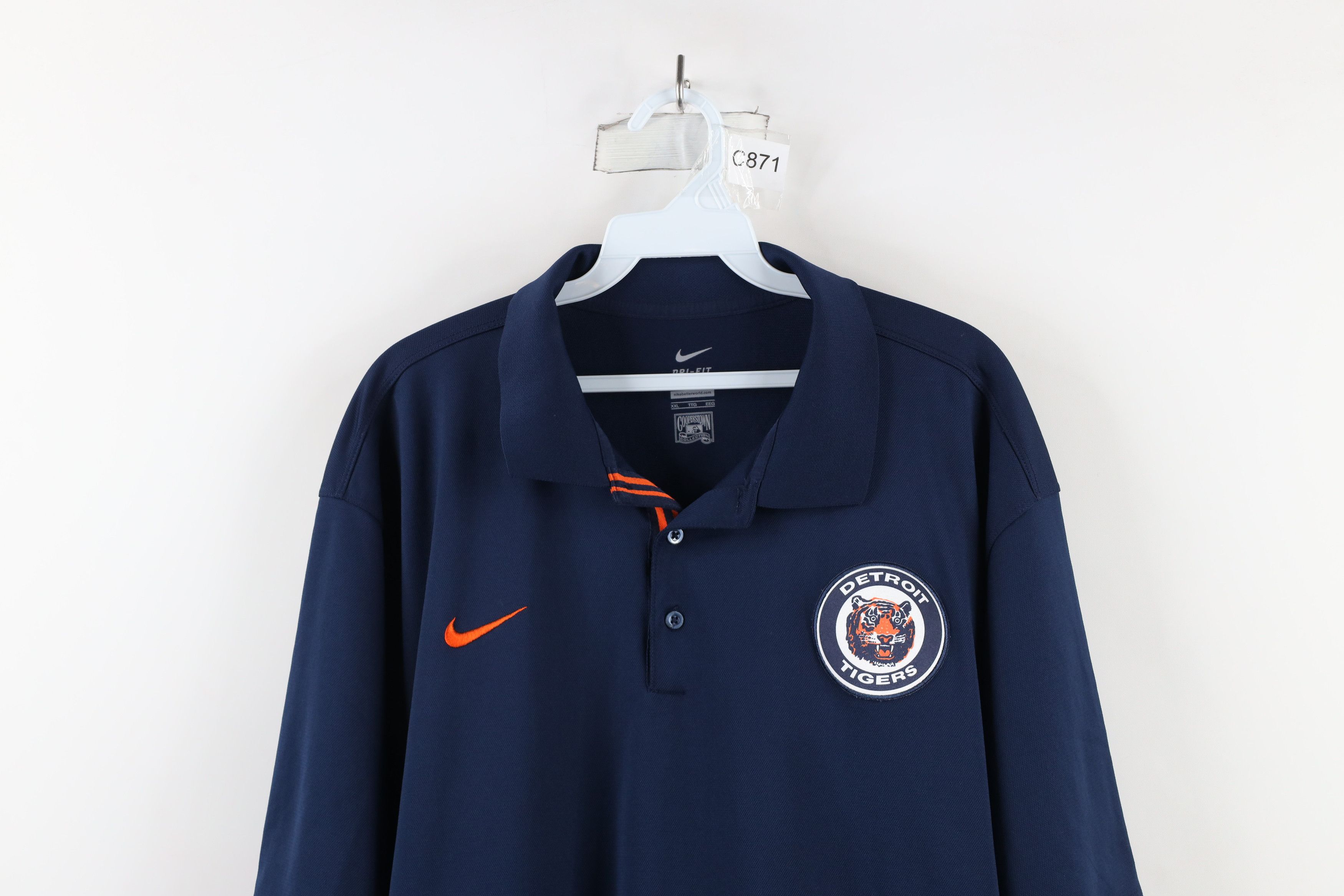 Nike × Vintage Nike Out Detroit Tigers Baseball Collared Polo Shirt Blue Size US XXL / EU 58 / 5 - 2 Thumbnail
