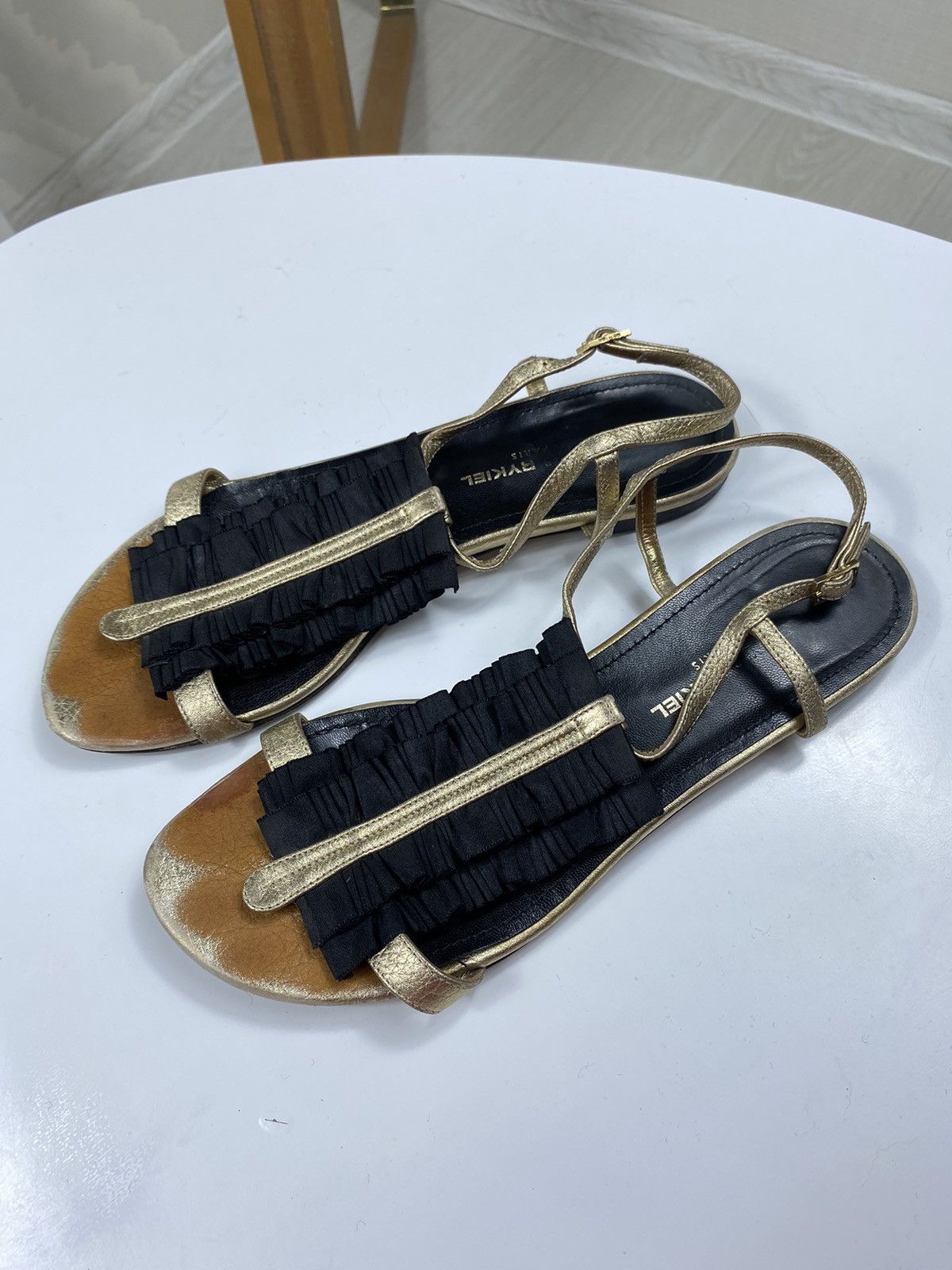 Sonia Rykiel × Vintage Sonia Rykiel Leather Sandals Size US 8 / IT 38 - 18 Thumbnail