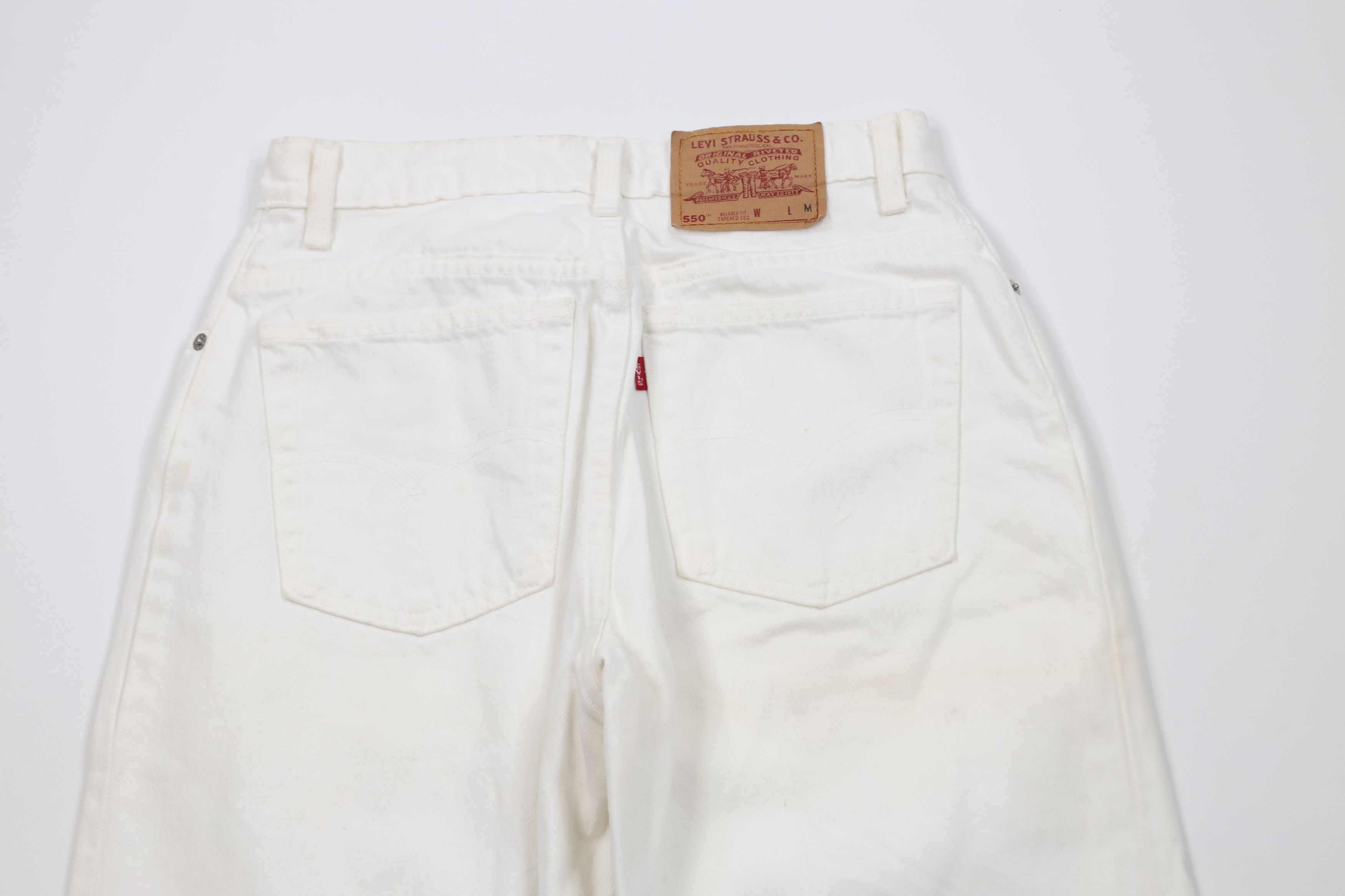 Levi's Vintage 90s Levis 550 Relaxed Tapered Leg Jeans White USA Size 32" / US 10 / IT 46 - 12 Thumbnail