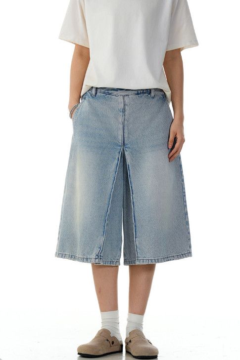 Jean American retro washed blue loose denim shorts Size US 32 / EU 48 - 1 Thumbnail